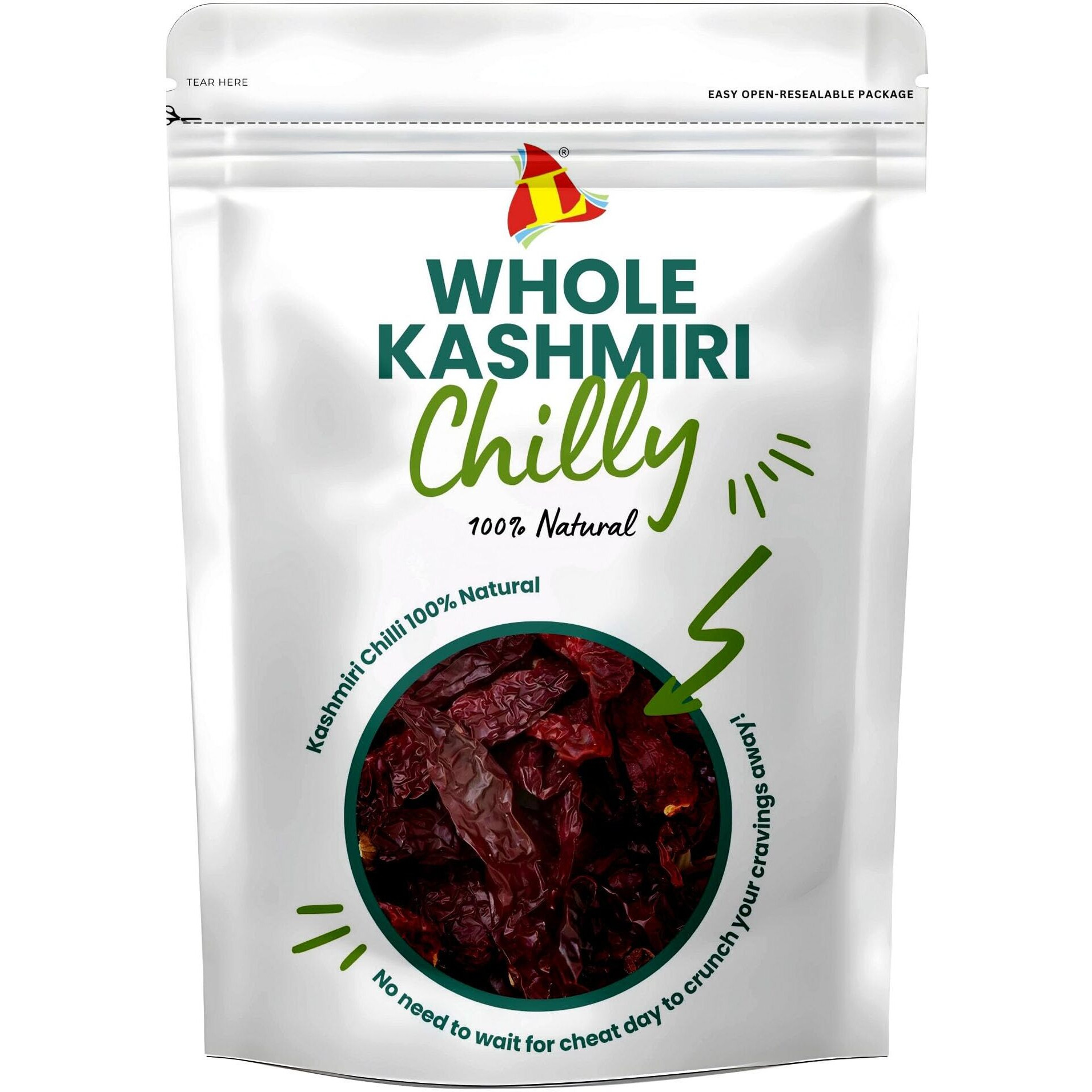 LEEVE DRY FRUITS Brand Spices Sabut Lal Mirch whole Dried Red Kashmiri Kashmir Chilli 400gram Flax |Pack of 1|