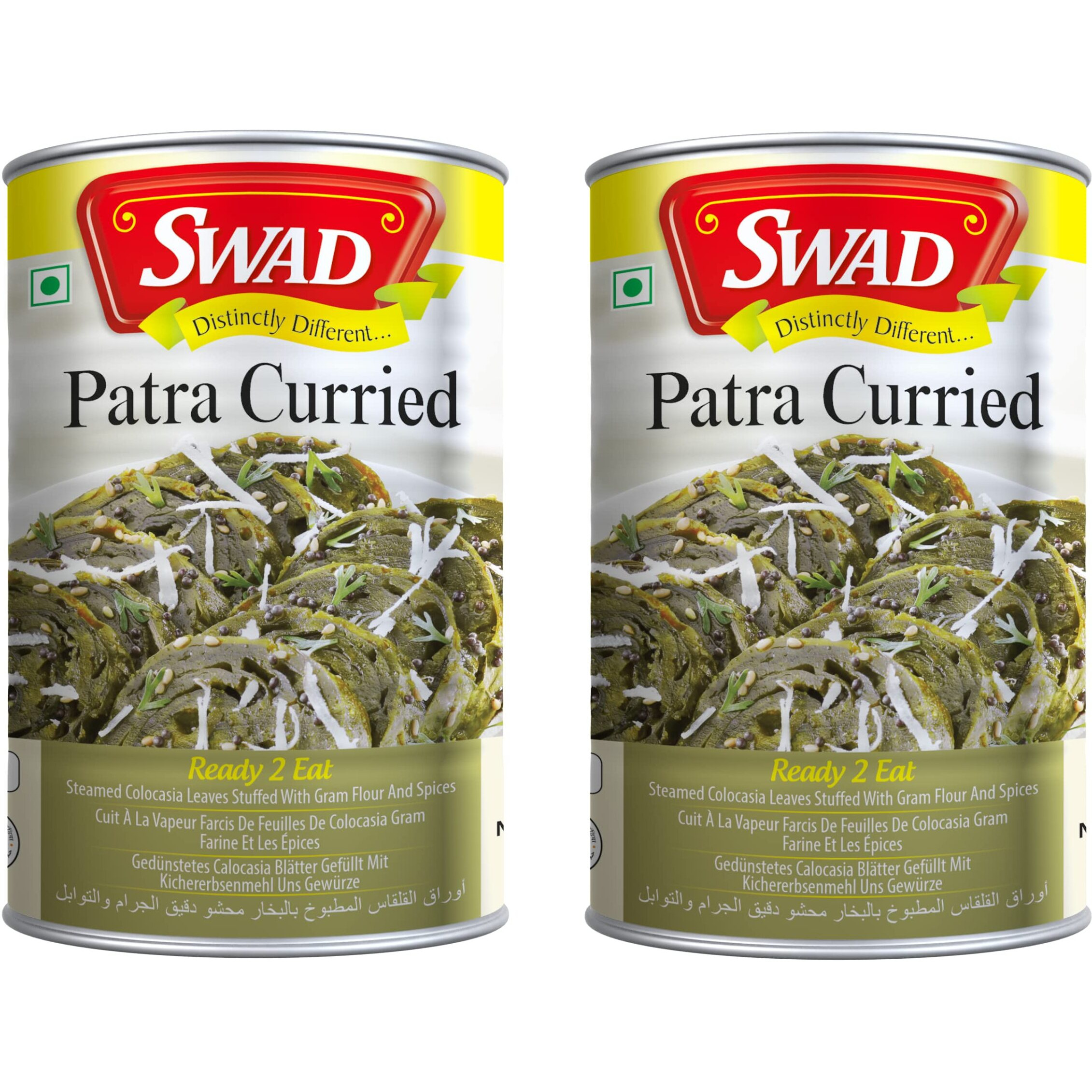 SWAD Ready 2 Eat Curried Patra | Convenient Microwaveable Ready To Eat Meal Ready in 5 Minutes | No Added Preservatives, Artificial Colours, or Flavours | Vegetarian Delight | 400g (Pack of 2)