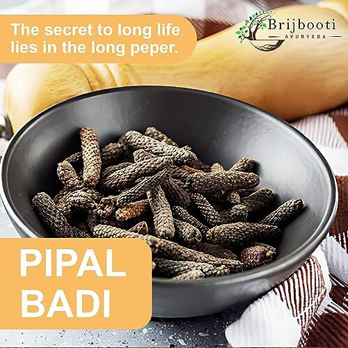 BrijBooti Long Pepper - Pipal Badi - Pippali - Pipali - Peepali - Piper Longum, Black Pepper Powder - 100 Gm