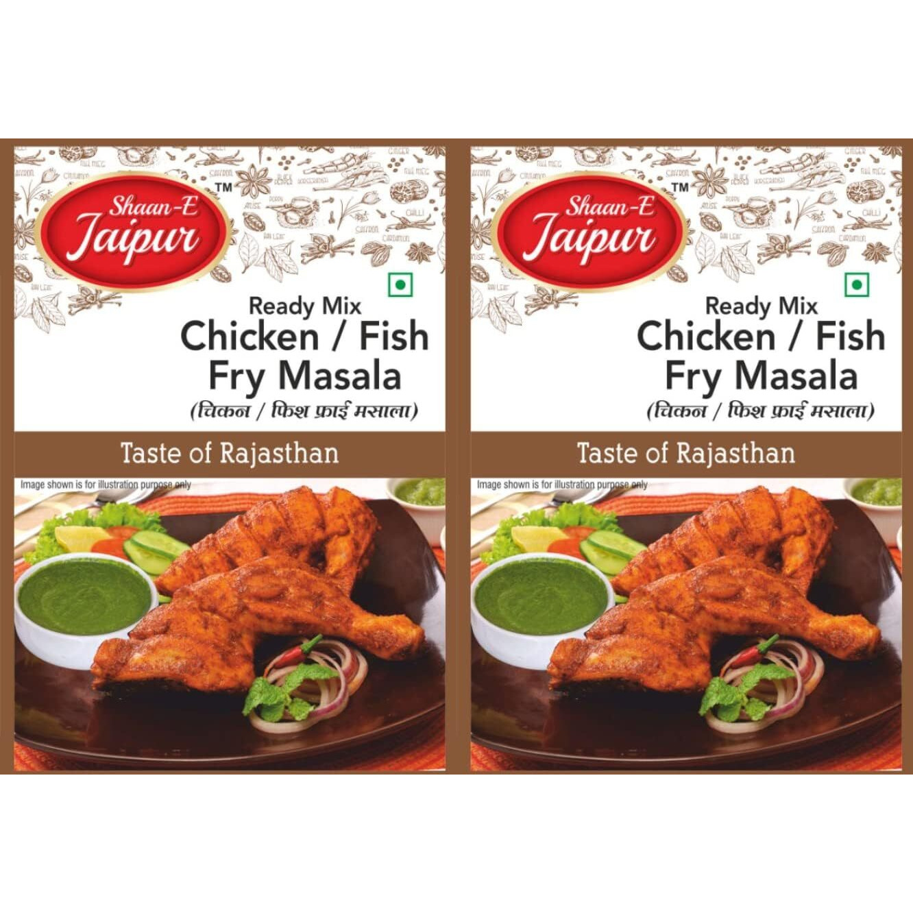 Shaan-E Jaipur Chicken Fish Fry Masala | Chicken Fry Masala | Fish Fry Masala | Fish Masala | Chicken Masala 80gm Each (Pack of 2)