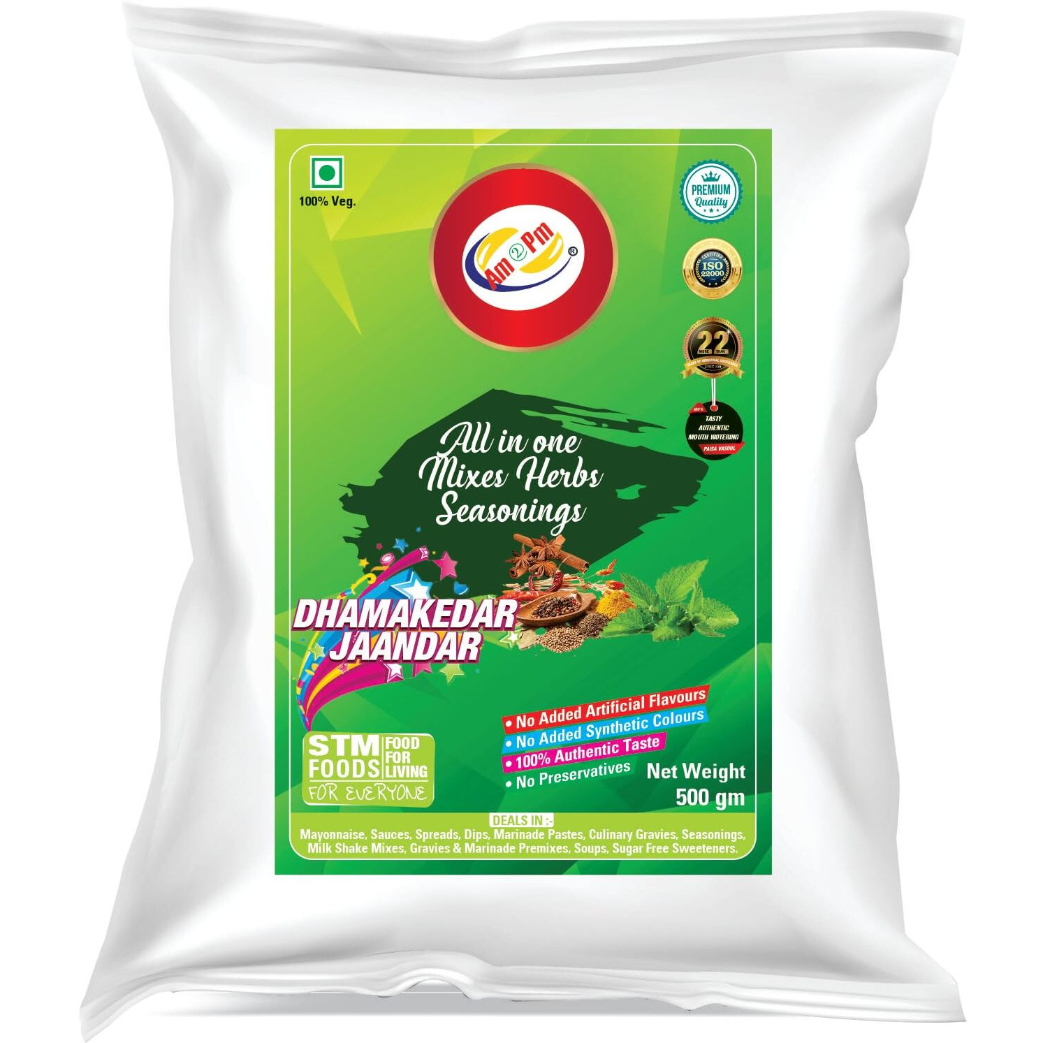 Am 2 Pm - All-in-One Mix Herbs Seasoning 500 gms, Italian Seasoning, Pizza Seasoning, Chilli Flakes, Taste & Spices