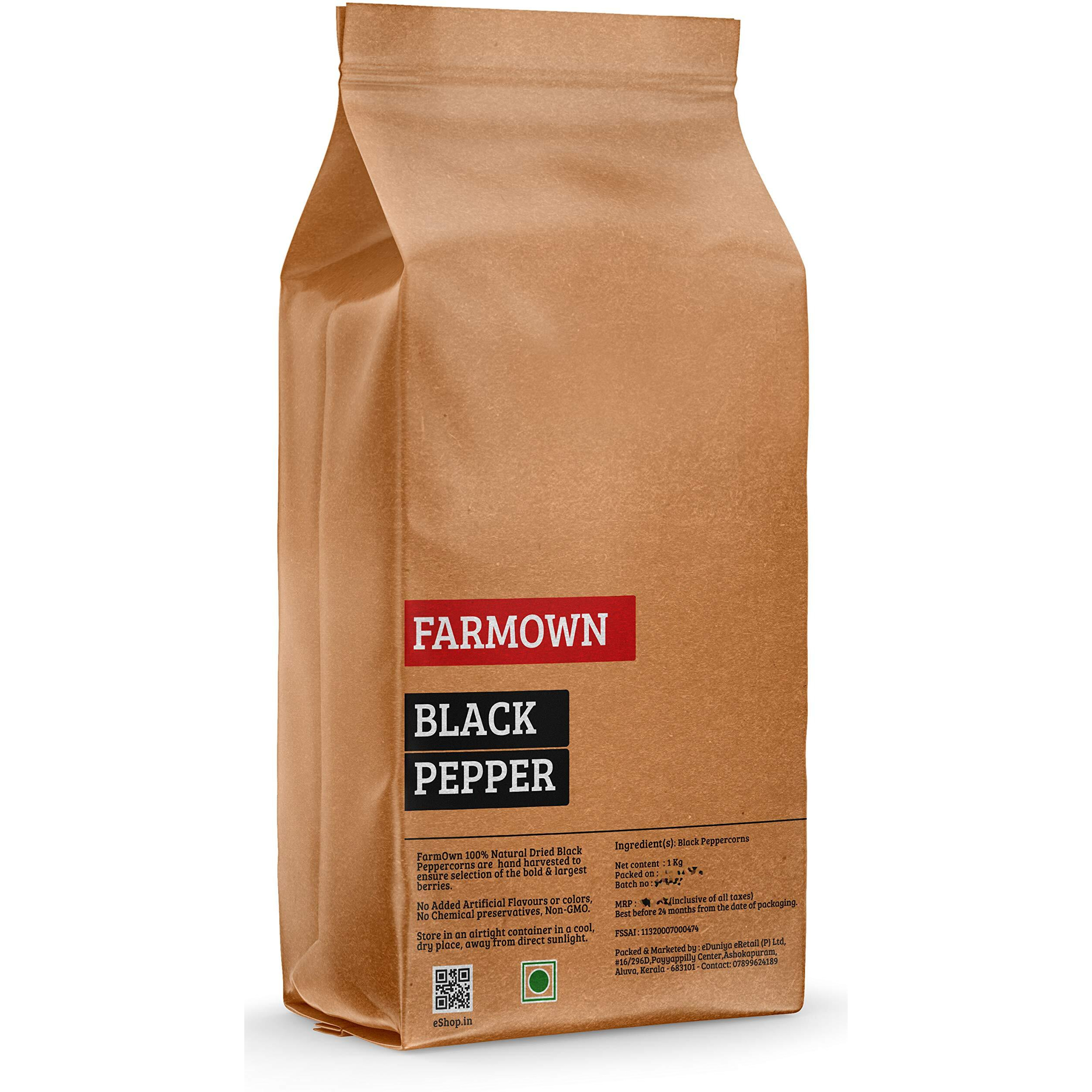 Farmown Black Pepper Whole Peppercorn (1Kg)