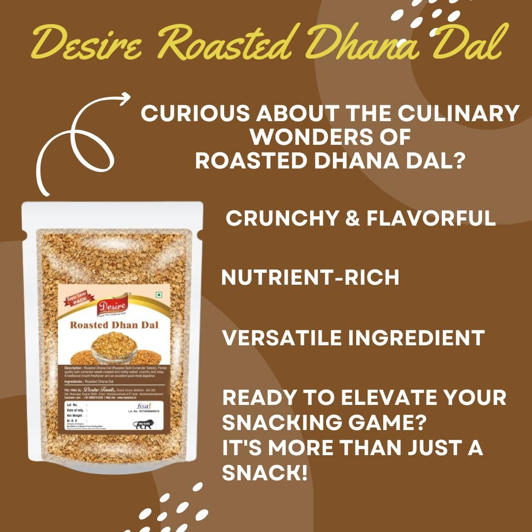 Desire Roasted Dhana Dal (Roasted Split Coriander Seeds) 400 Gram