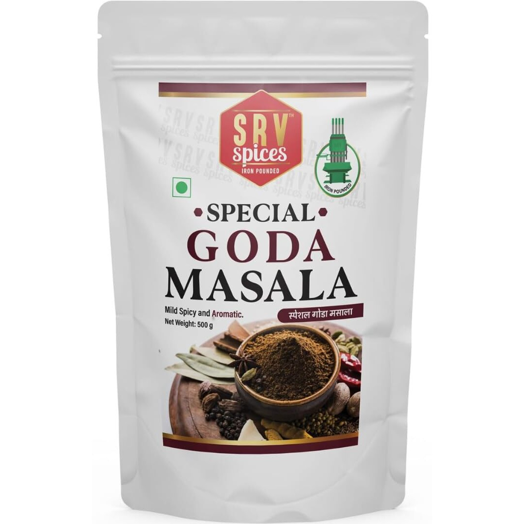 SRV Spices Special Goda Masala, Brahmani Goda Masala, Mild Flavour Masala, Dal Khicchdi Masala, Kala Masala, Puneri Goda Masala (500 GM)