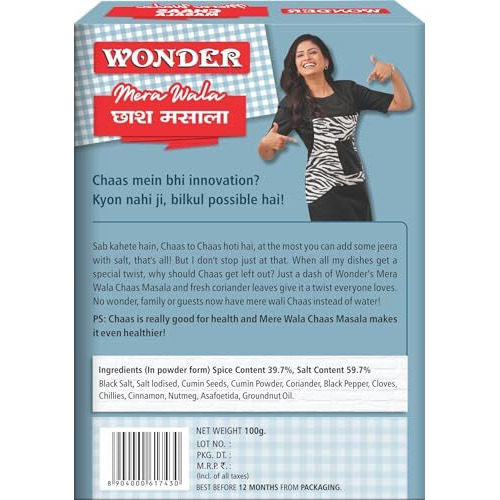 Wonder Mera Wala Chaas Masala, Buttermilk Masala, (100g)/ Gujarati Chas/Chhach Masala Powder/Fresh & Natural/No Artificial Colour & Flavour Added