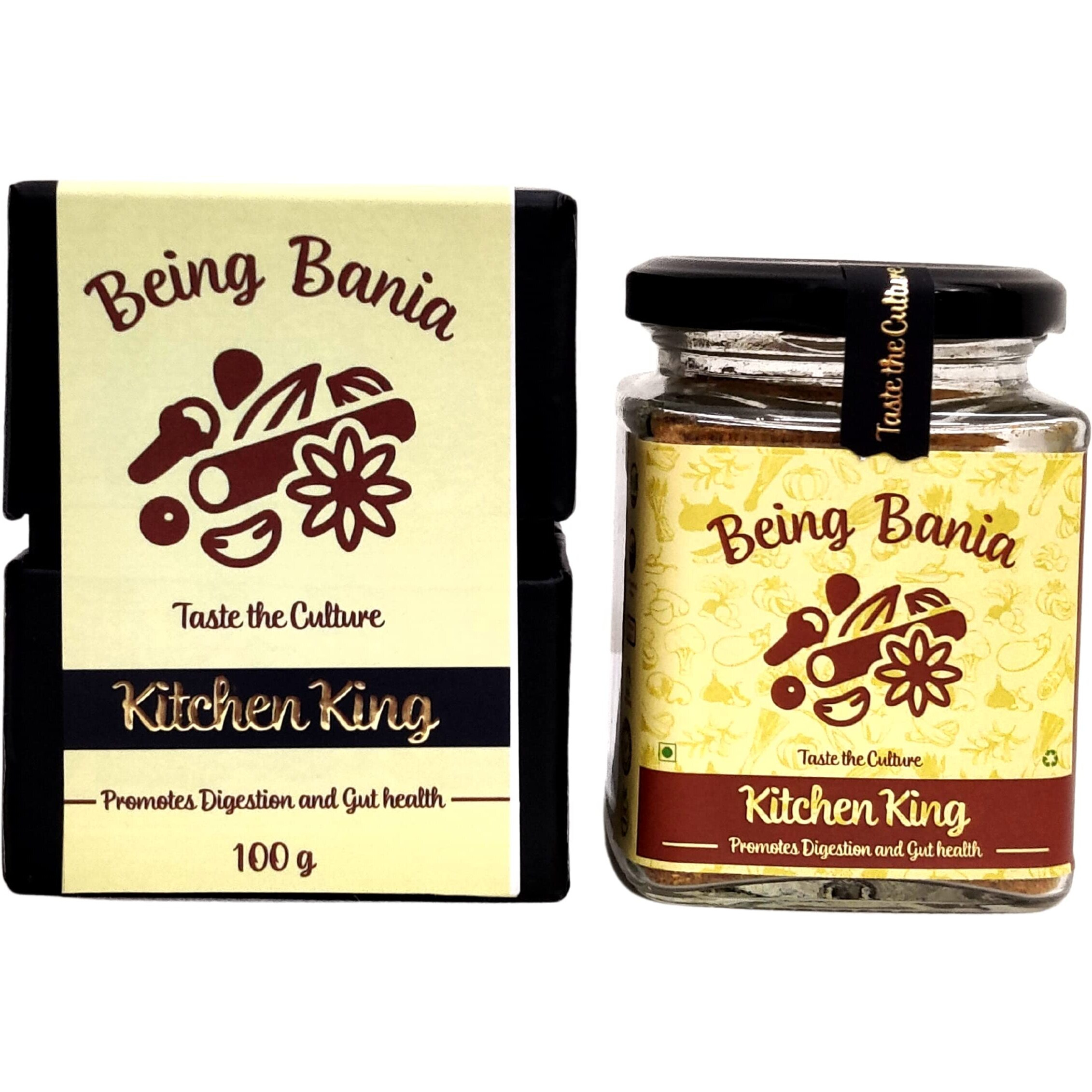 Being Bania Kitchen King Masala, 100g | 100% Natural Spices Mix | No garlic or onion | No MSG | Kitchen masala powder | Exotic Indian Masala Spices | King Masala