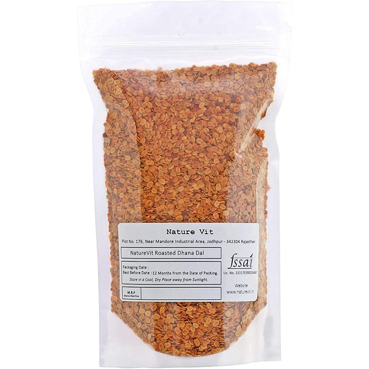 NatureVit Roasted Dhana Dal, 900g [Split Coriander Seed]