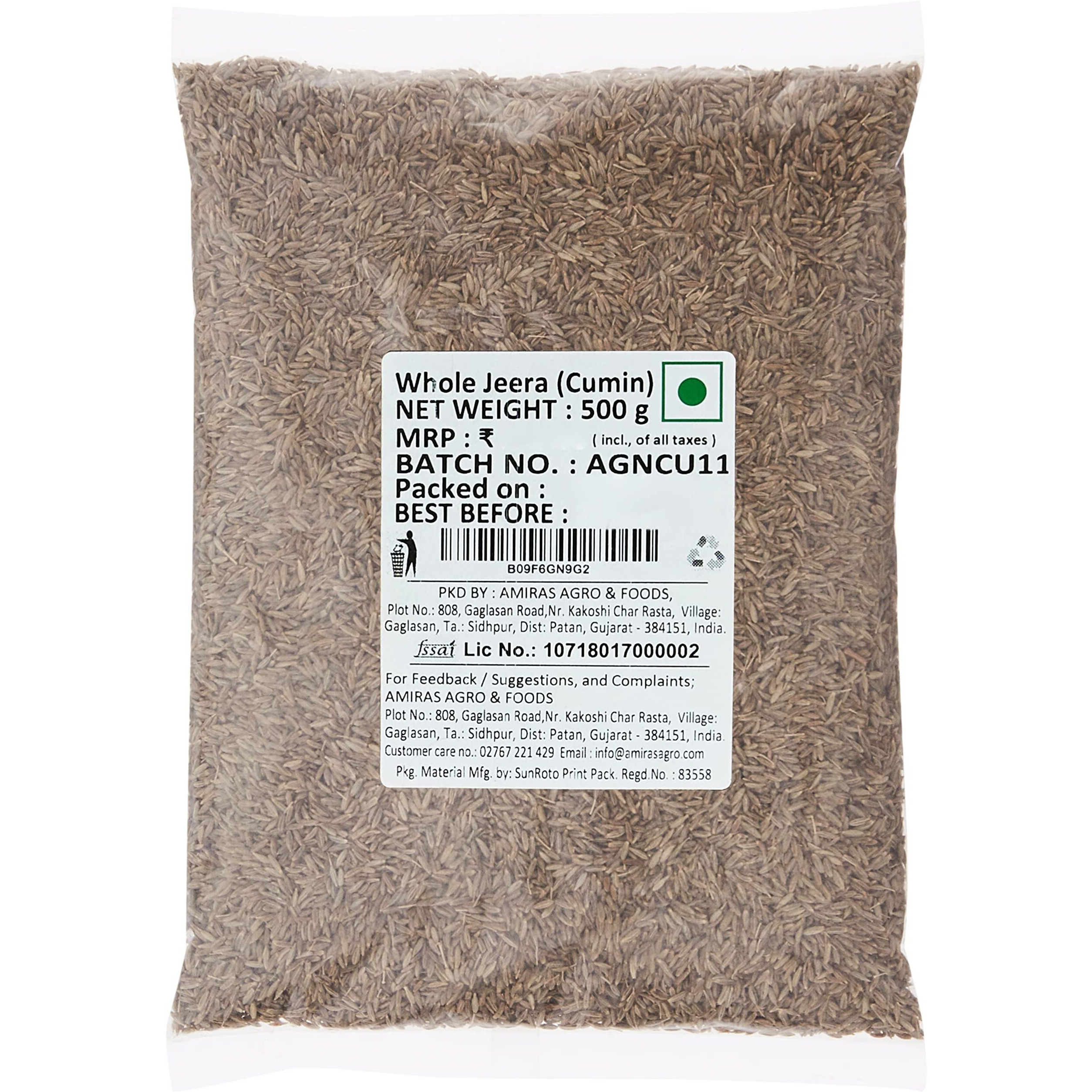 Generic Cumin (Jeera) Seeds, 500g