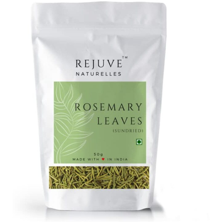 Rejuve Naturelles Sun Dried Rosemary Leaves - 50 Gm | Rosemary for Food, Hair Growth, Herbal Tea, Skincare (50 g (Pack of 1))