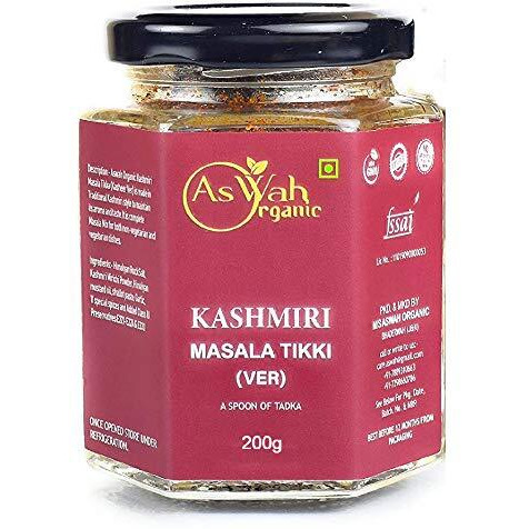 Aswah Organic Kashmiri Masala Tikki, Vaaer Masala 200g Grams, Ready to Use Tadka Masala Blended Spices & Herbs Premix