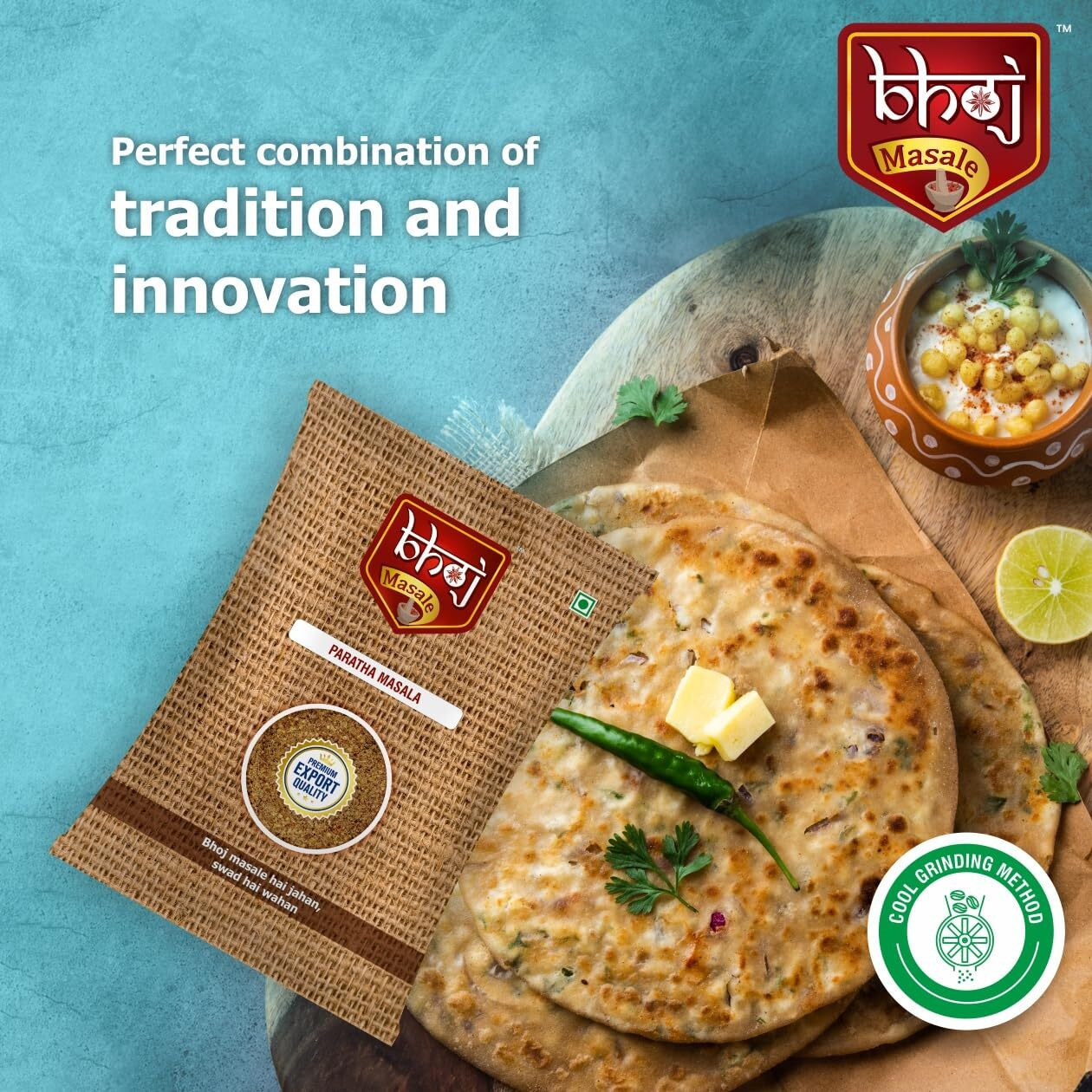 Bhoj Masale Paratha Masala 100GM | Premium Artisanal Spices with Rich & Strong Flavour | Ready to Use | No added colours