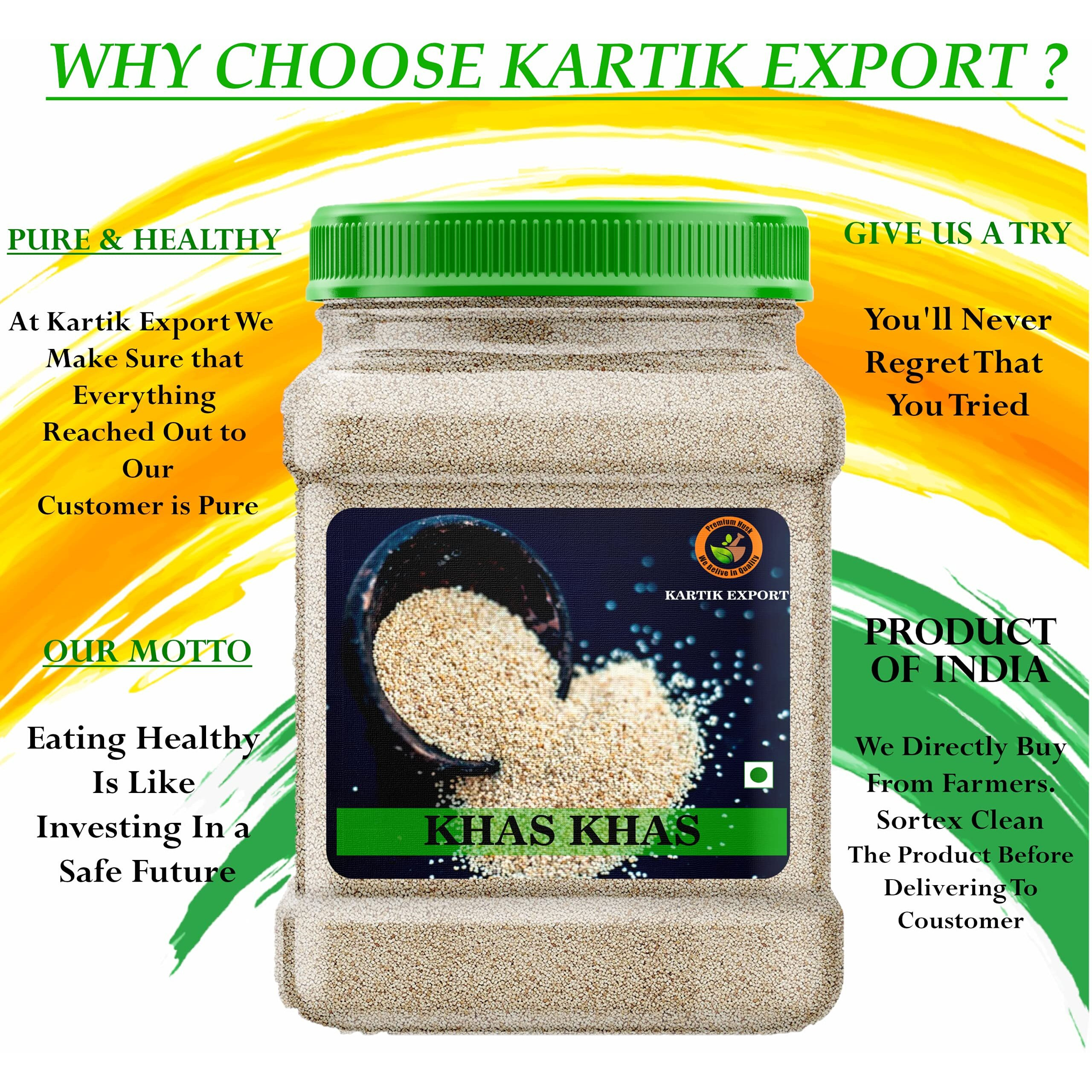 Kartik Export Khas Khas [ Poppy Seeds ] (1.4 KG) (Jar Pack of 2 X 700 Grams)