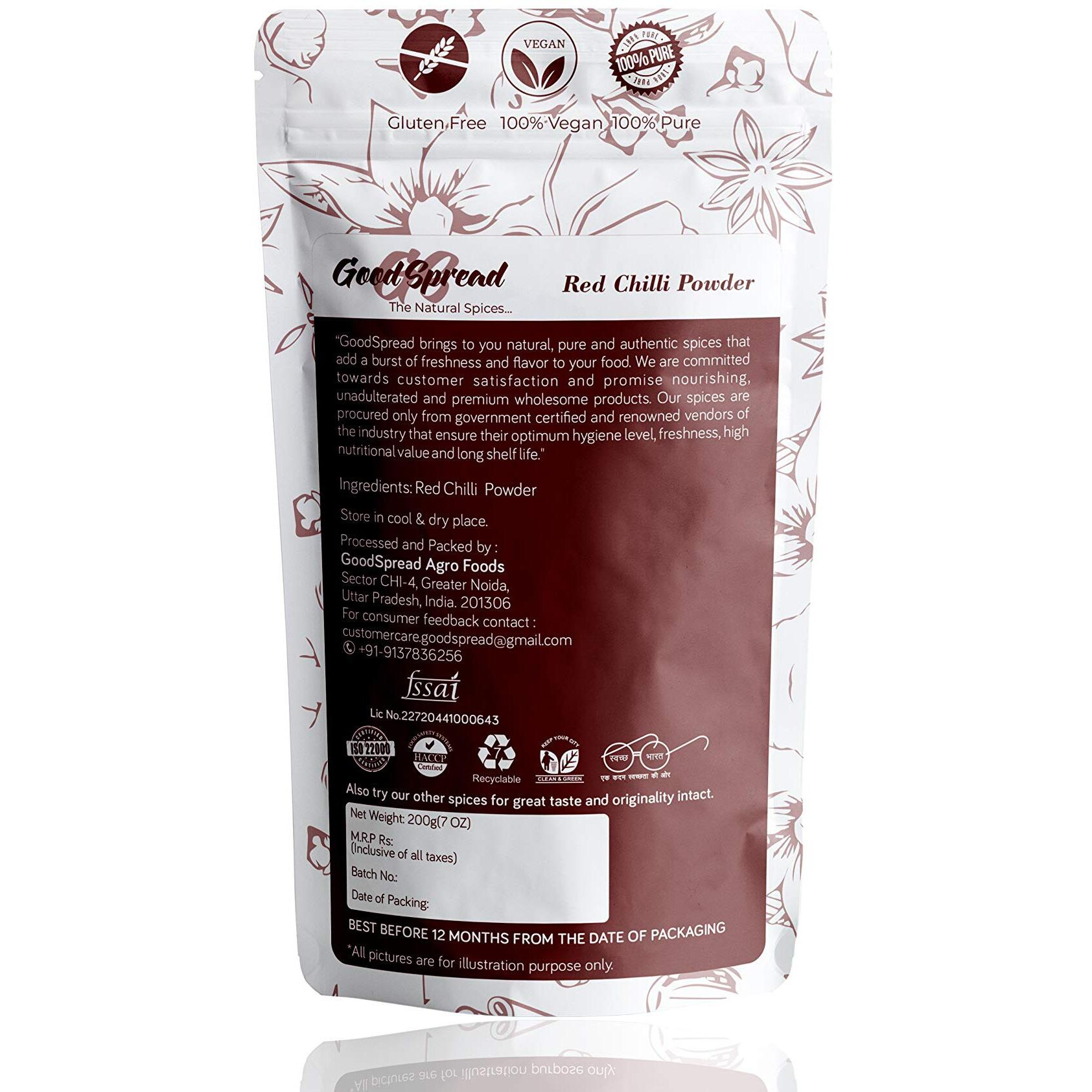 GoodSpread Finest Organically Grown Red Chilli Powder 400gm - A Fiery Culinary Delight Perfect for Adding Heat & Flavor to Your Cooking