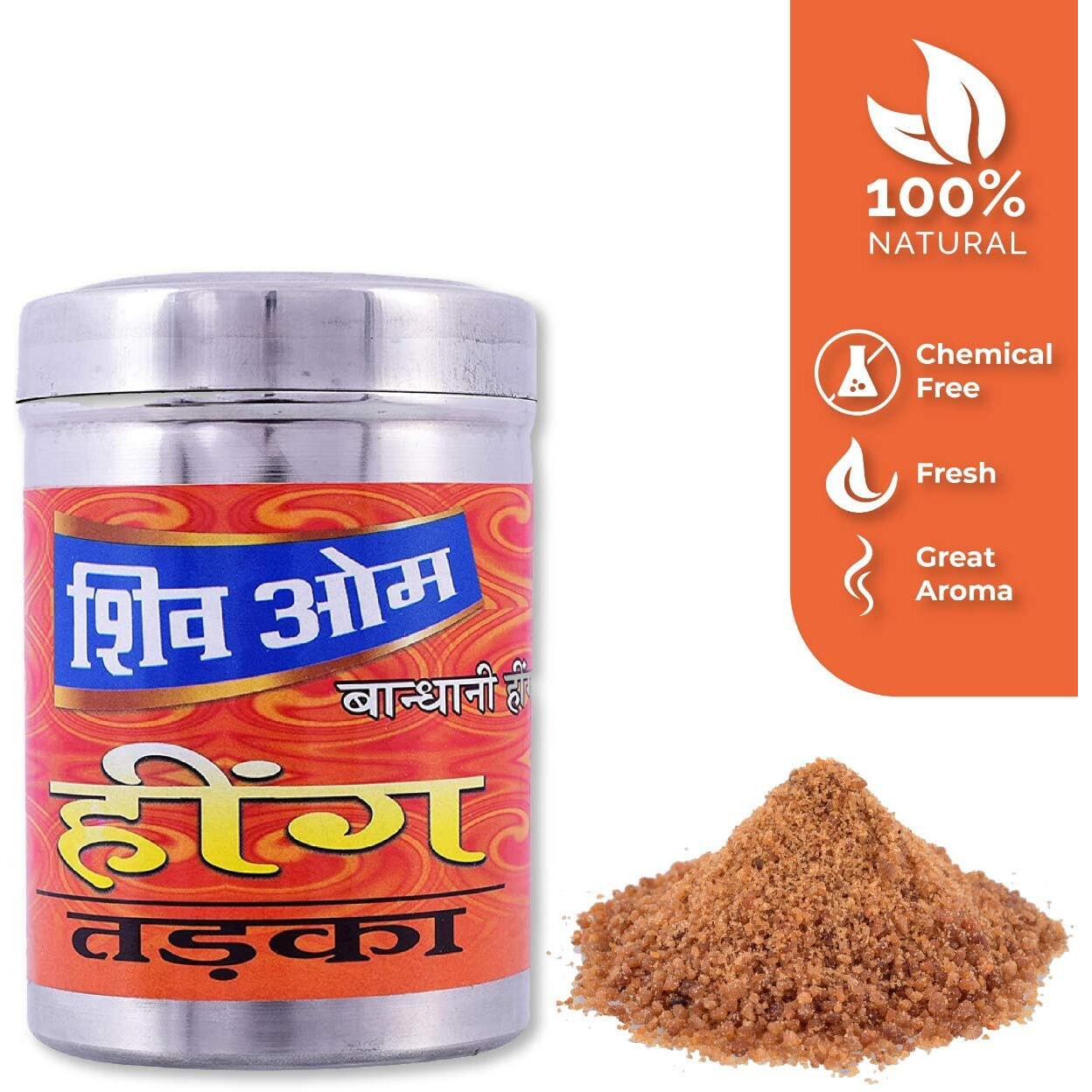 SHIVOM BRAND Tadka Hing Powder | Natural & Healthy Compounded Asafoetida Powder | (200 GM)