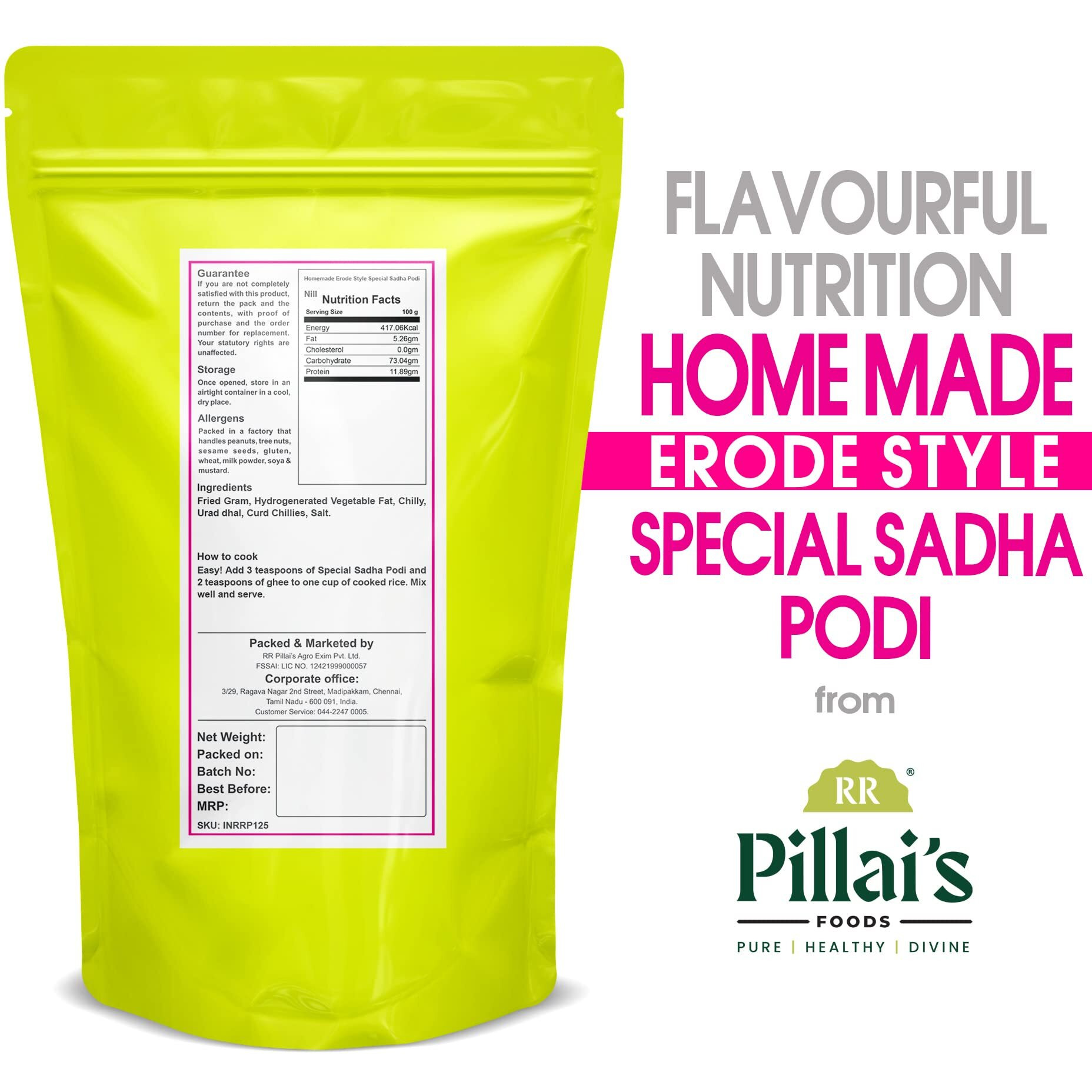 RR PILLAIS Homemade Erode Style Special Rice Mix - 100grams (Pack of 1) with Ziplock Packing