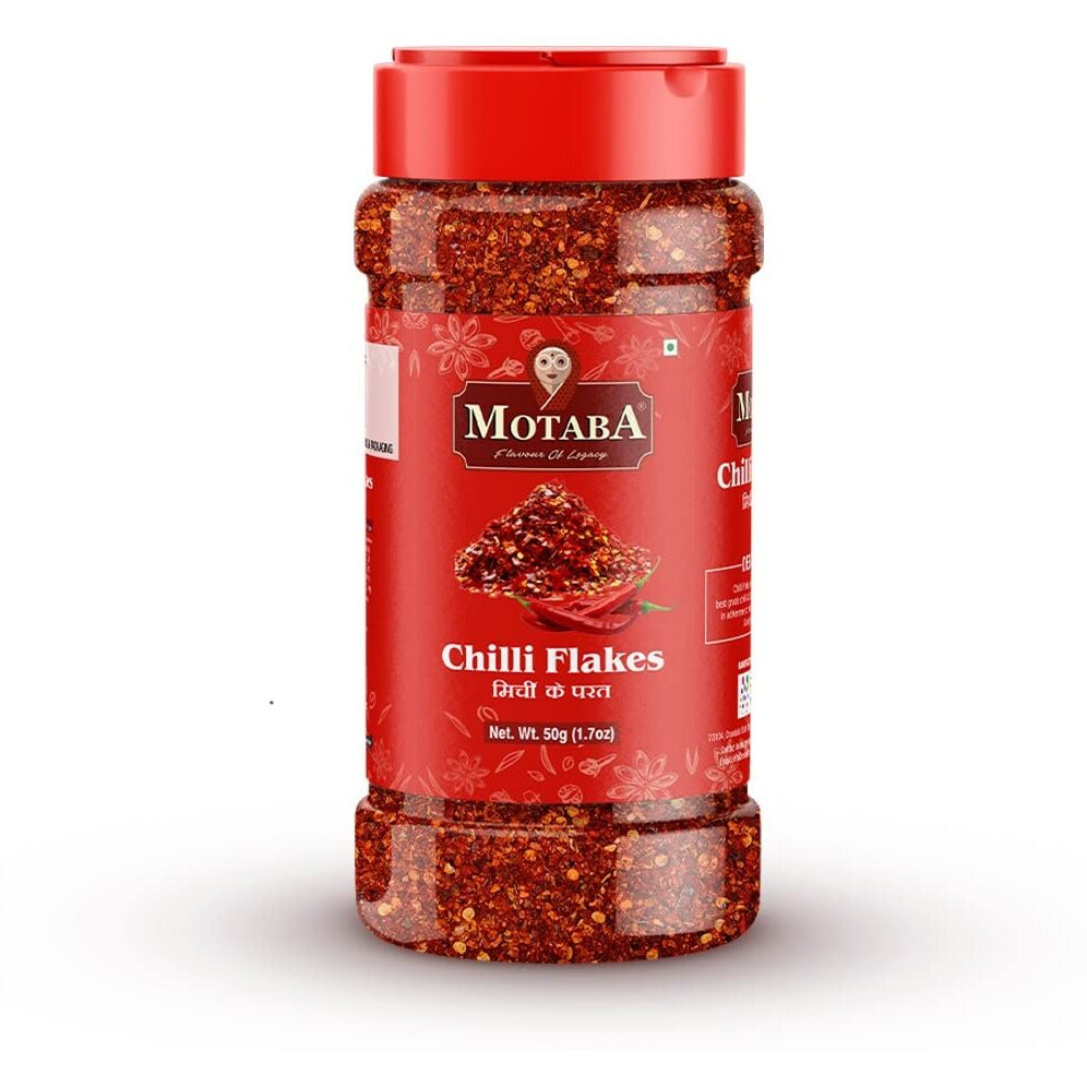 MOTABA Fresh Chilli Flakes 50g | Premium Mixed Herbs | Italian Herbs | Dried Pure Herb & Seasonings Sprinkler| Natural & Healthy Italian Spice Blend for Pizza,Pasta-50Gram