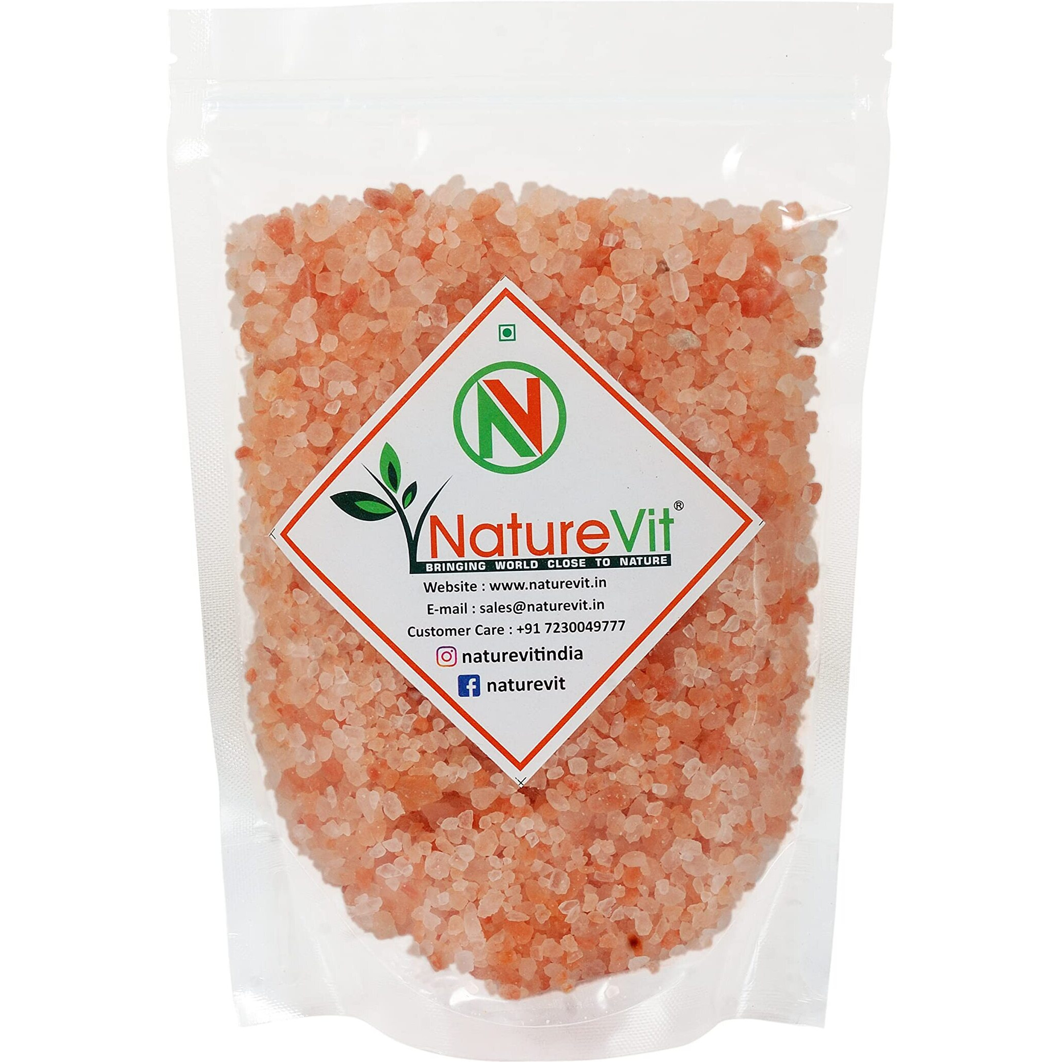 NatureVit Himalayan Pink Rock Salt Granules, 1 Kg - 100% Natural & Rich in 84 Minerals, Best for Weight Loss and Cooking