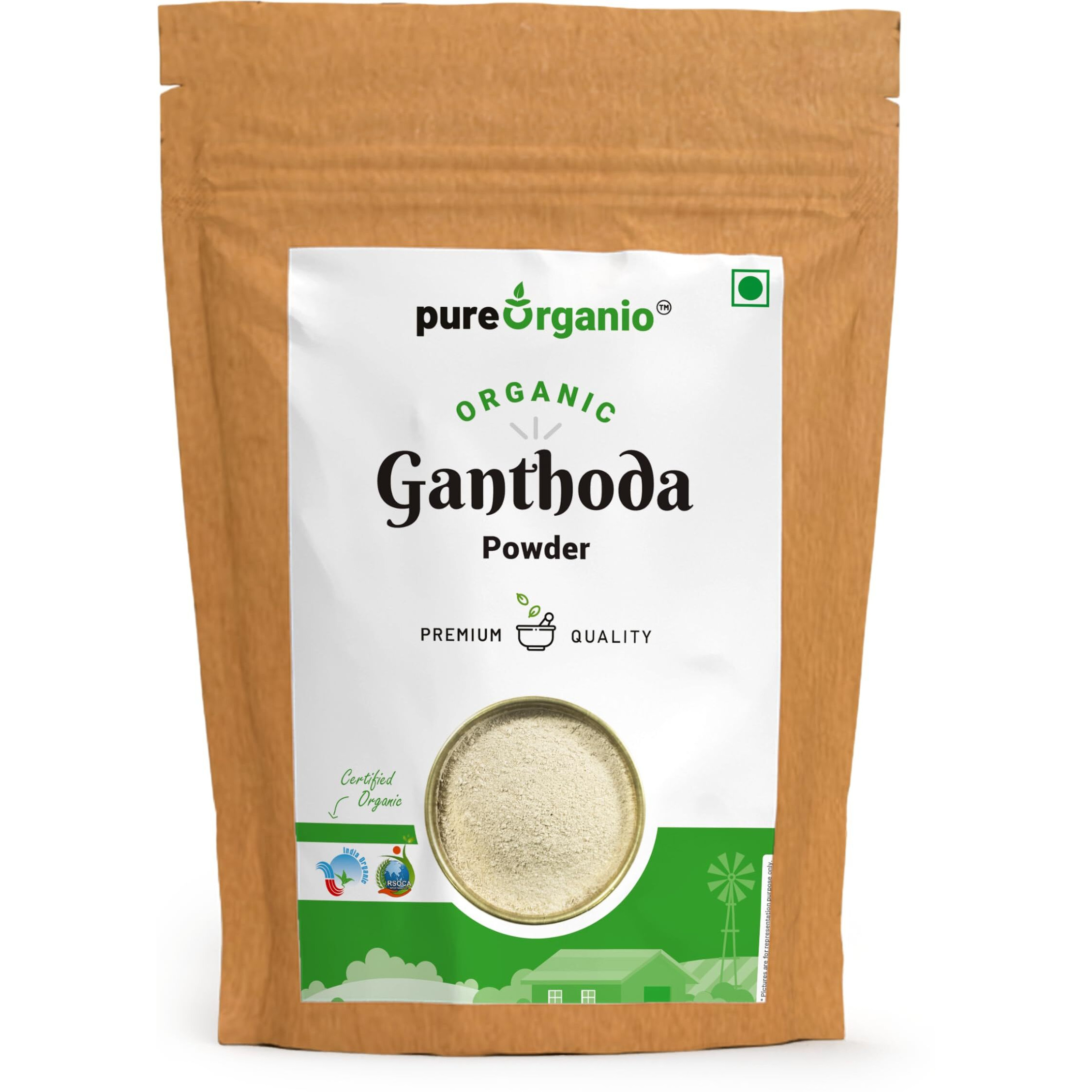 Pure Organio Organic Ganthoda Powder - Piplamool Powder (500 Gm)