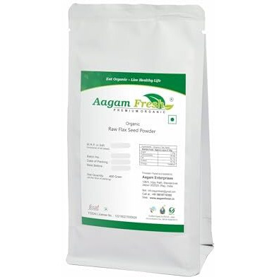 Aagam Fresh Organic Raw Flax Seed Powder (lineseed/Alsi Powder -  ) - 400 Gram