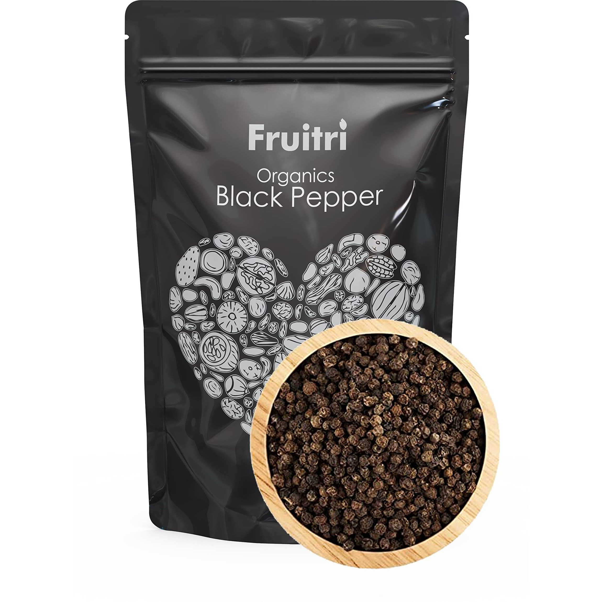 Fruitri Whole Black Pepper (Kali Mirch) 1kg