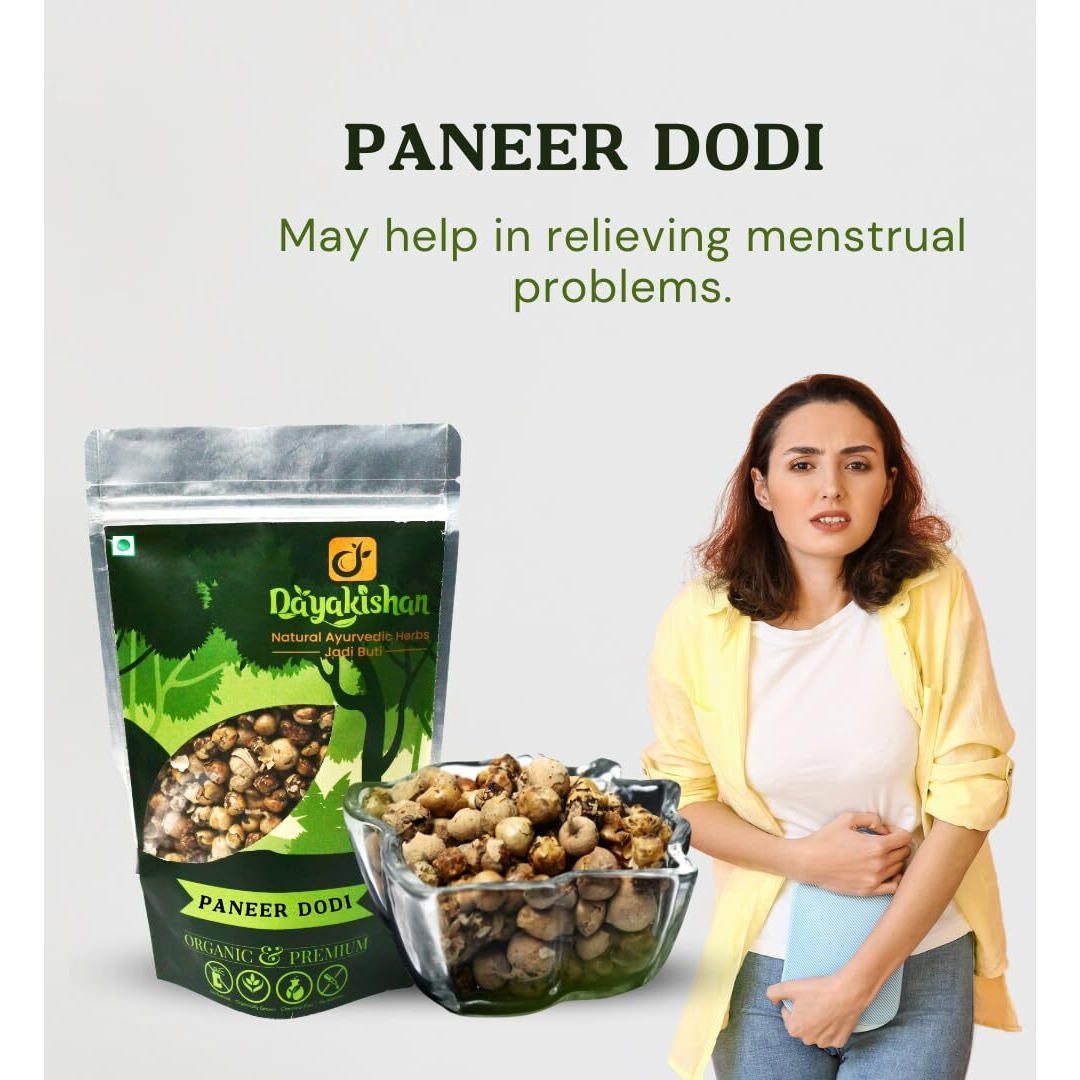 DAYAKISHAN Paneer Dodi Raw, Cleaned Paneer Doda Phool for Diabetes, Paneer Phool for diabetes, Withania Coagulans, Paneer dodi ka Phool for Diabetes,Paneer ka Phool, Panir dodi (100 gm)