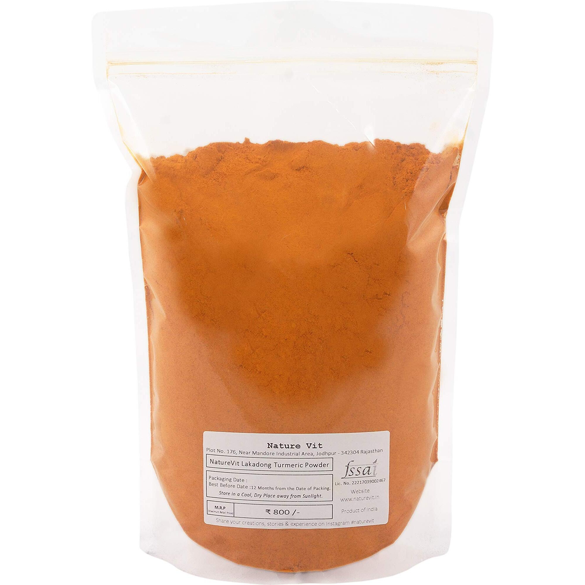 NatureVit Organic Lakadong Turmeric Powder, 1 Kg | High Curcumin Lakadong Turmeric Powder - Directly sourced from The Organic Farmers of Lakadong Village - East and West Jantia Hills of Meghalaya