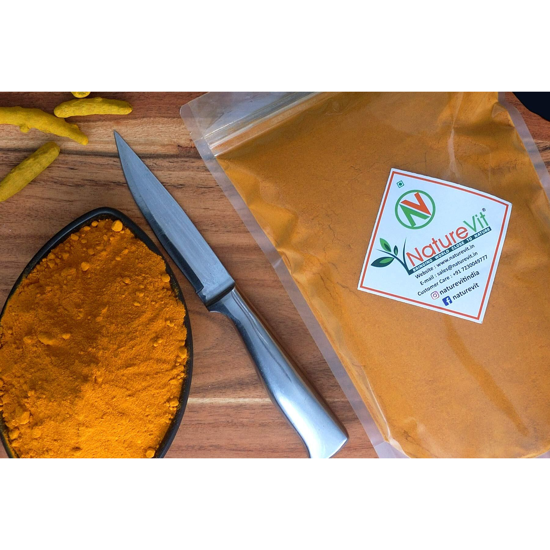 NatureVit Organic Lakadong Turmeric Powder, 1 Kg | High Curcumin Lakadong Turmeric Powder - Directly sourced from The Organic Farmers of Lakadong Village - East and West Jantia Hills of Meghalaya