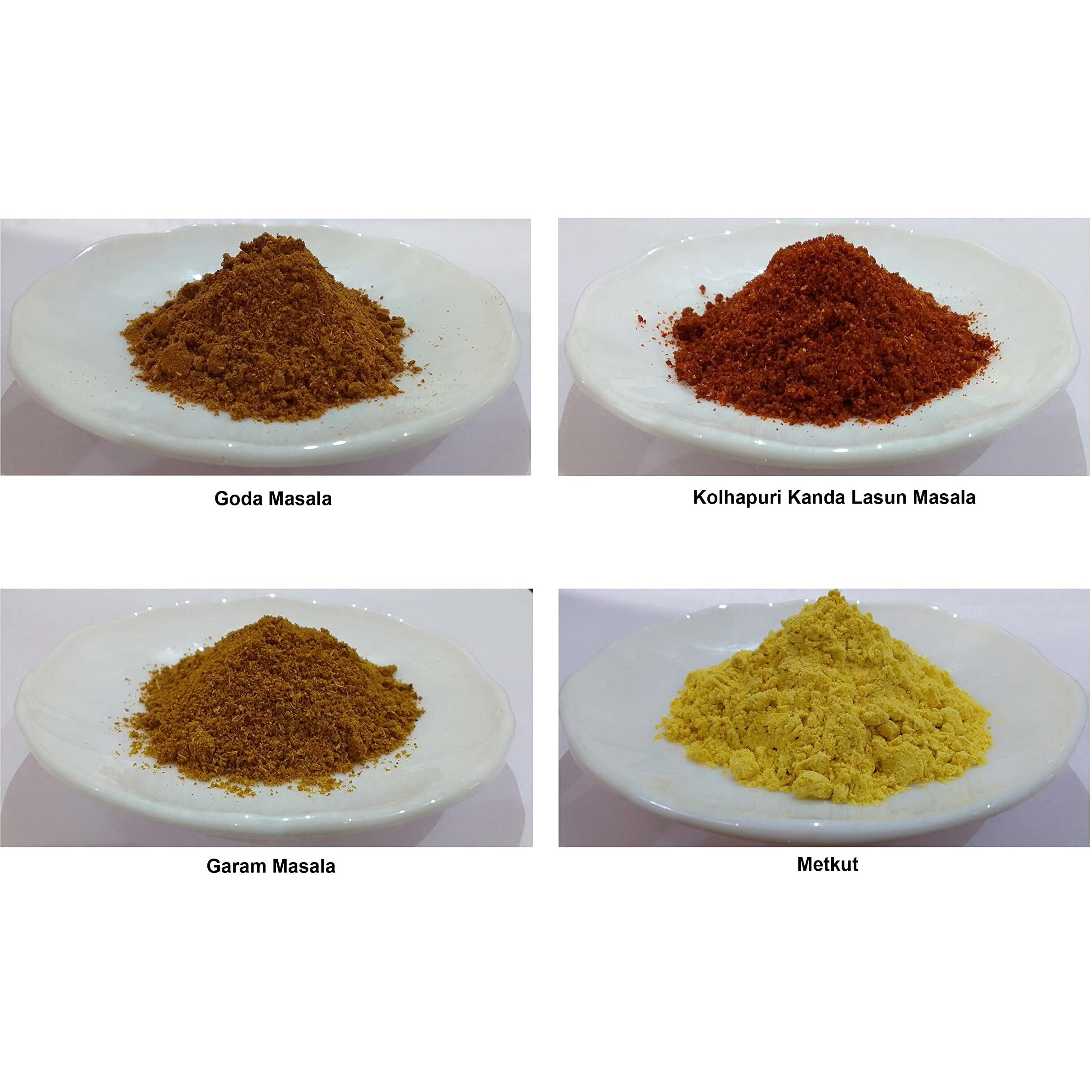 Joshi Kolhapuri Kanda Lasun Masala 100g Metkut 100g Goda Masala 100g Garam Masala 100g Masala Combo Pack 400g Authentic & Homemade