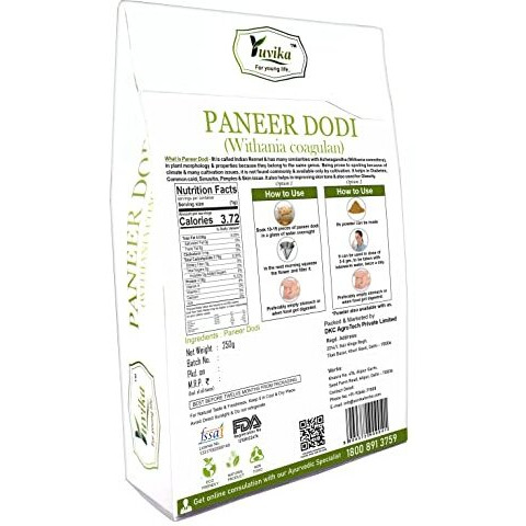 YUVIKA Paneer Dodi - Paneer Ke Phool - Withania Coagulan (250 Grams) (Pack of 2)