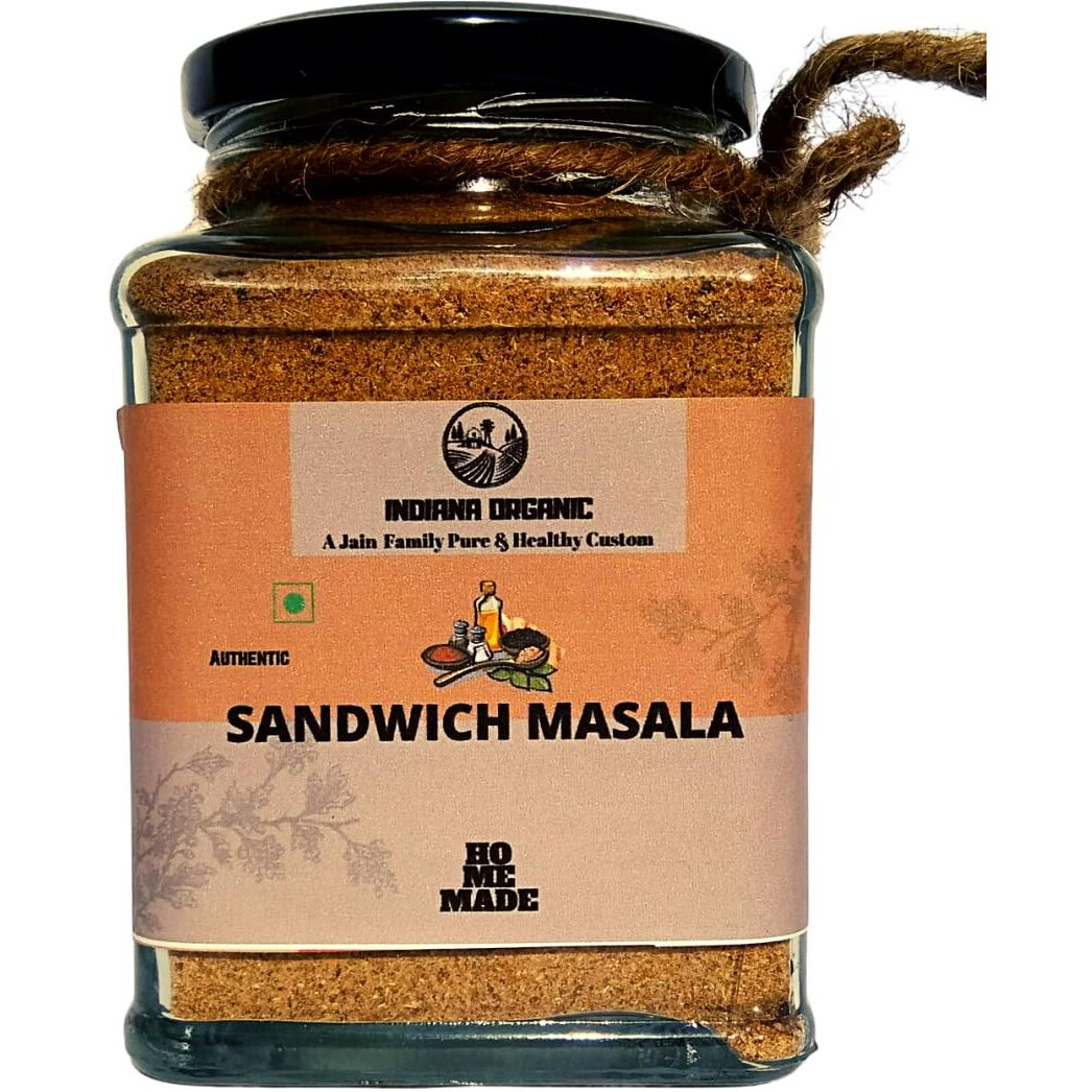 Indiana Organic Sandwich Masala Powder - 150 Gram, Freshly Ground Packed on Order | No Onion & Garlic.