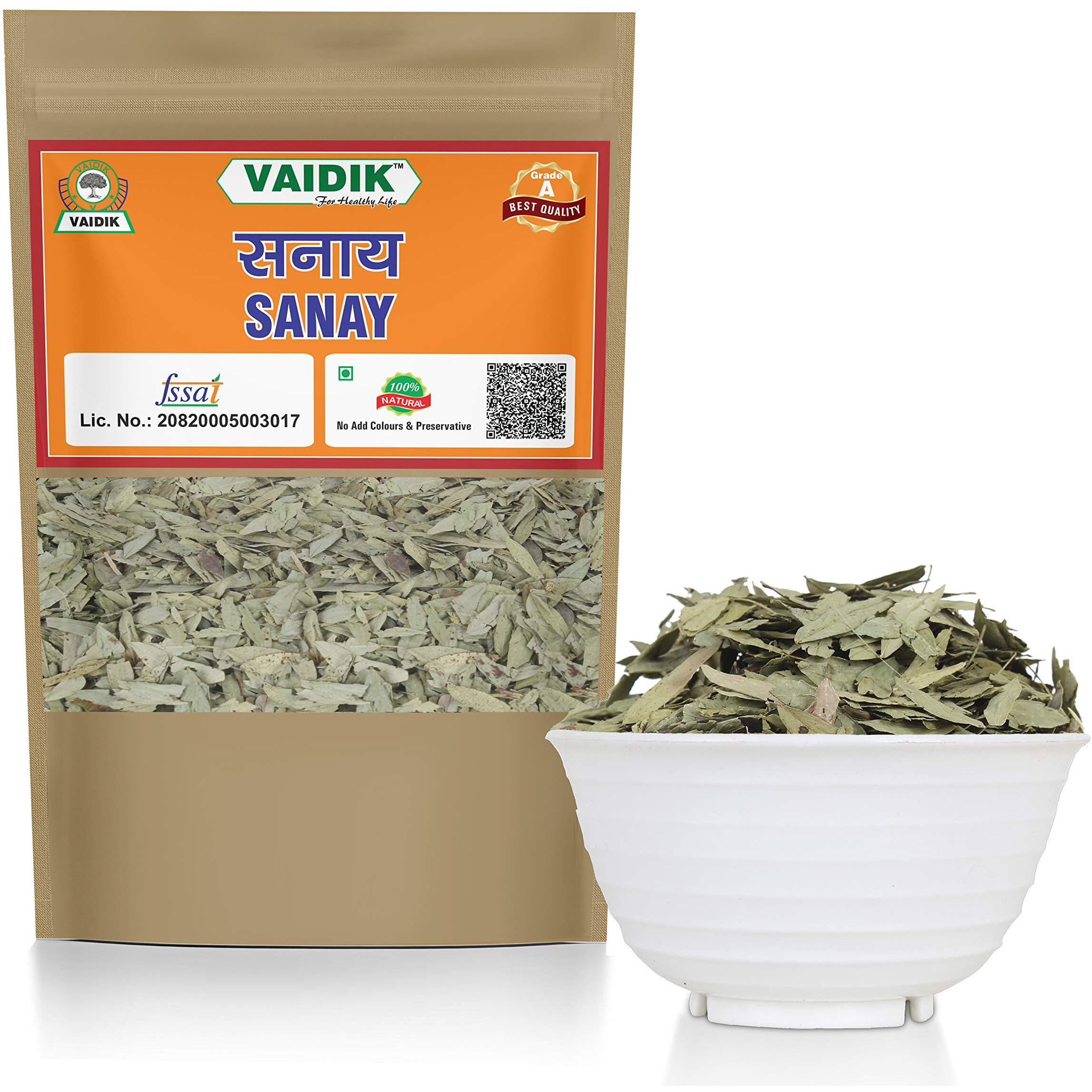 Vaidik Organic & Natural Whole/Raw Senna/Sanay Leaves - (400 Grams)