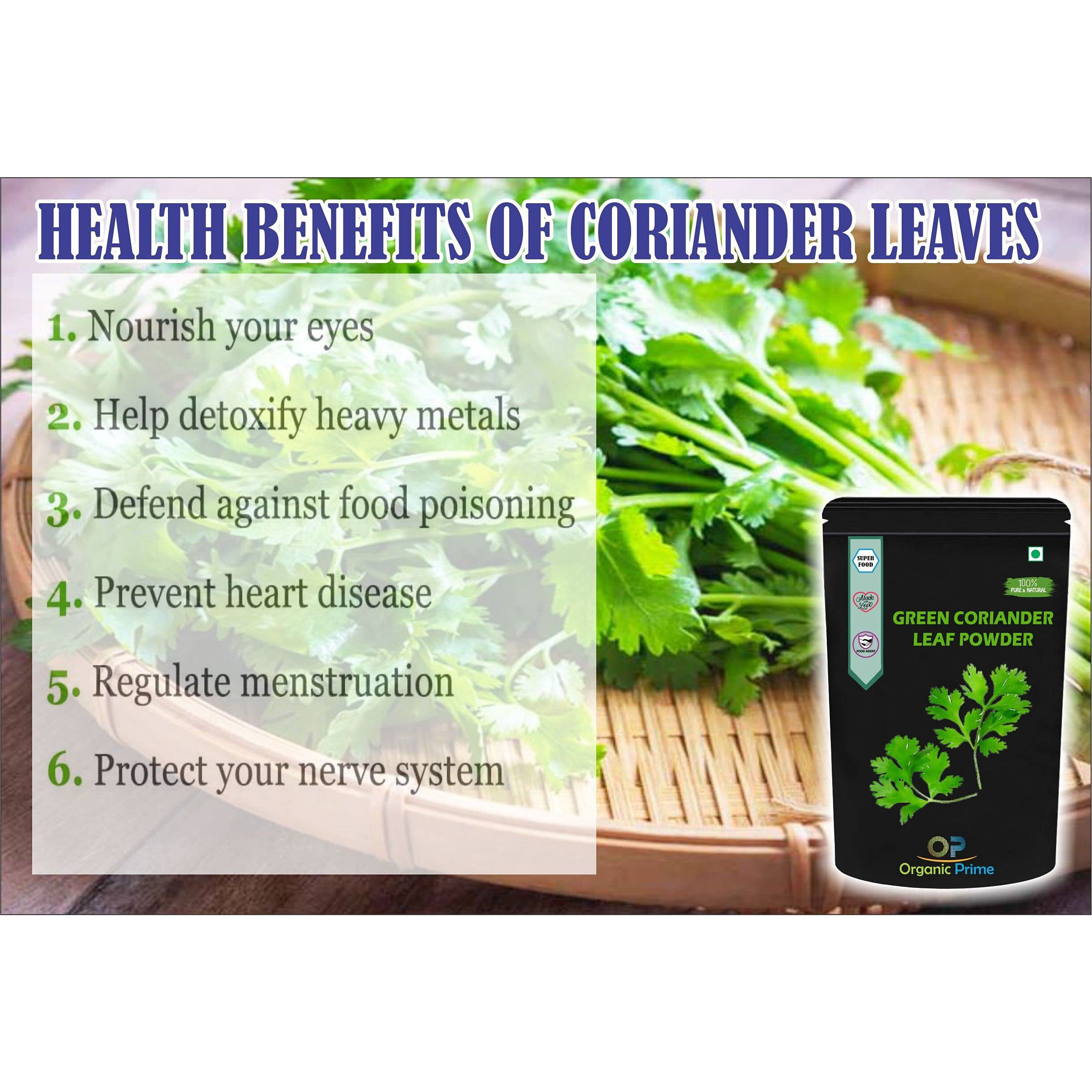 Organic Prime Pack of 2 - Curry Leaf Powder 200 GM & Green Coriander Leaf Powder 200 GM Super Saver Combo Pack