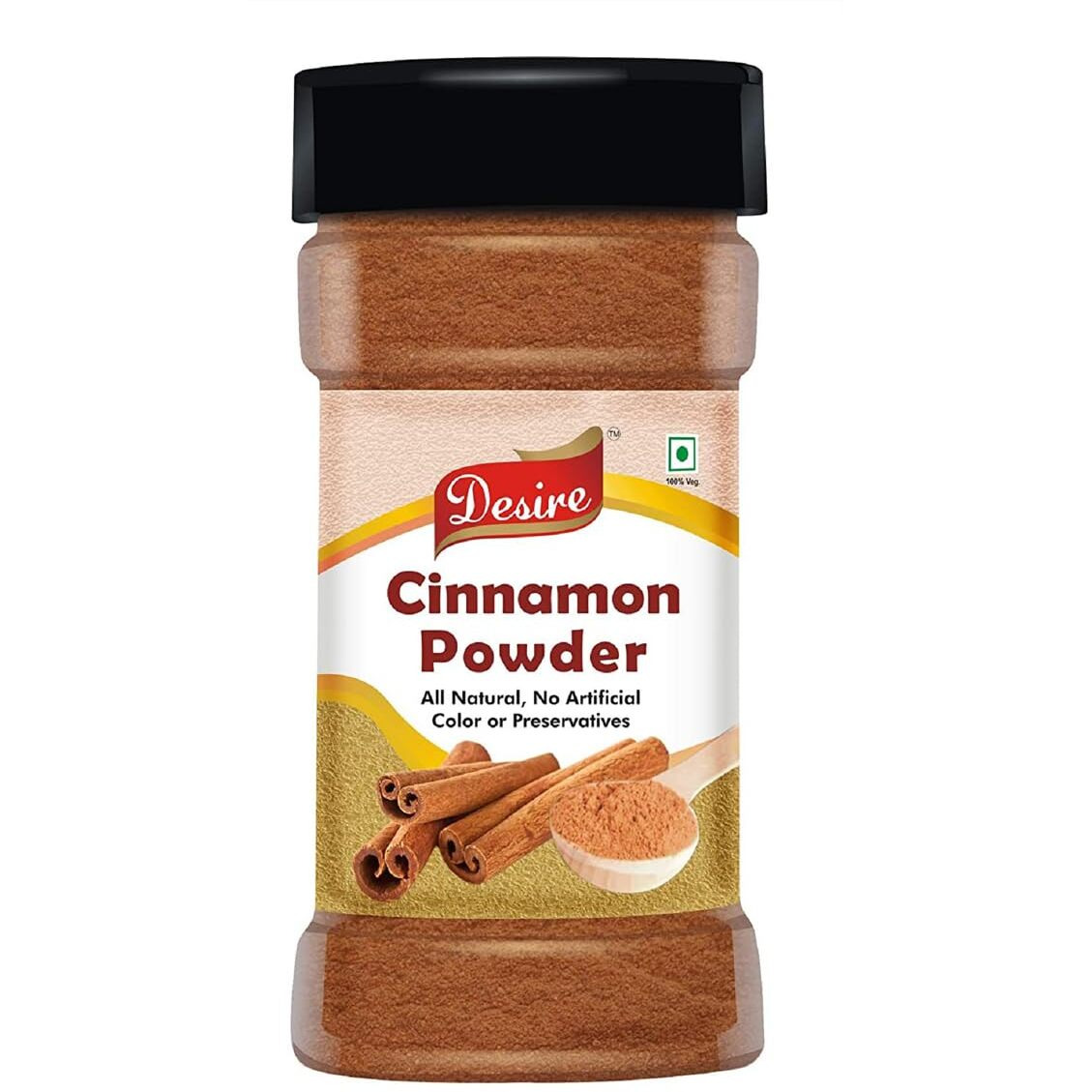 Desire Cinnamon (Dalcheeni) Powder 100 Gram in Jar [Flavourful Indian Spices]