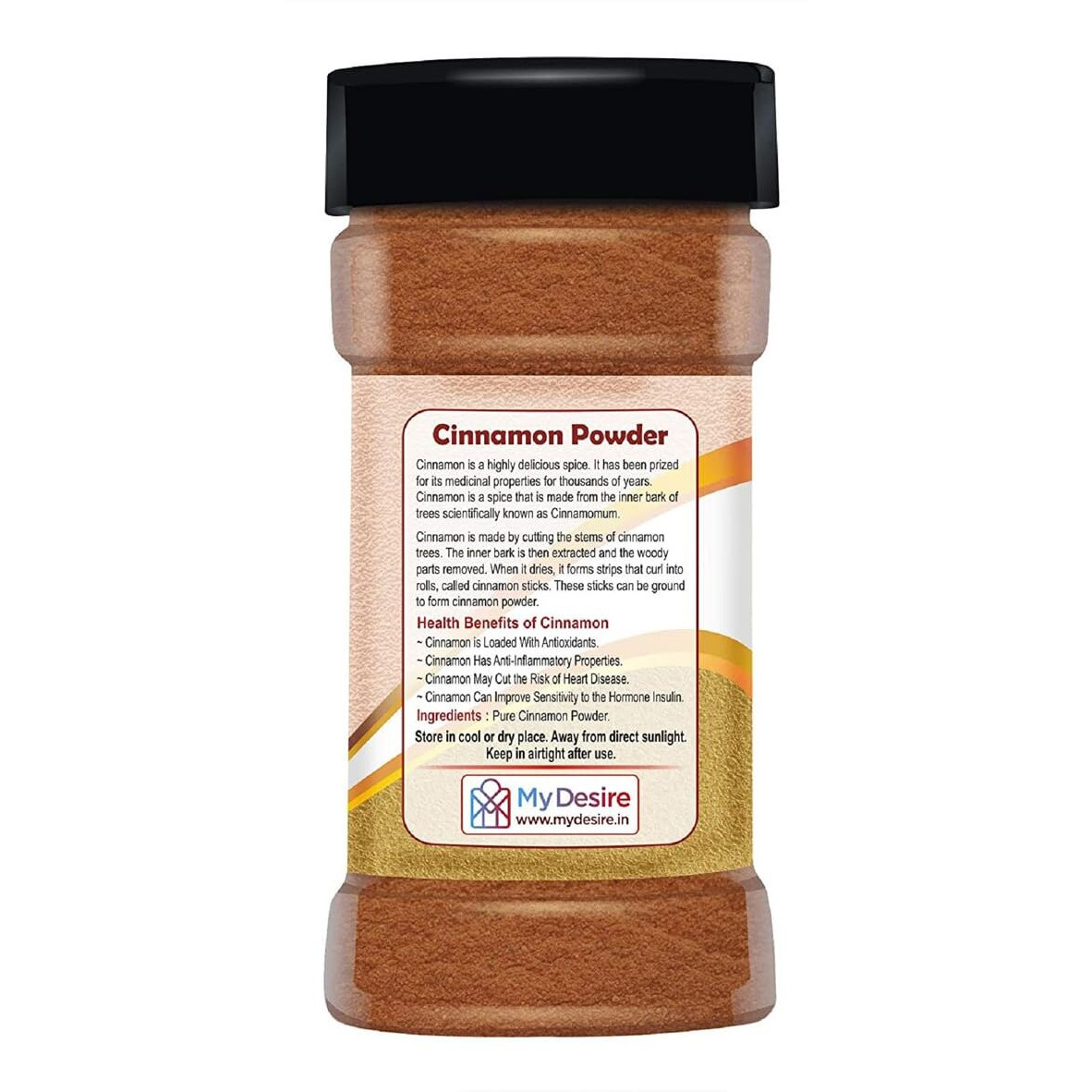 Desire Cinnamon (Dalcheeni) Powder 100 Gram in Jar [Flavourful Indian Spices]