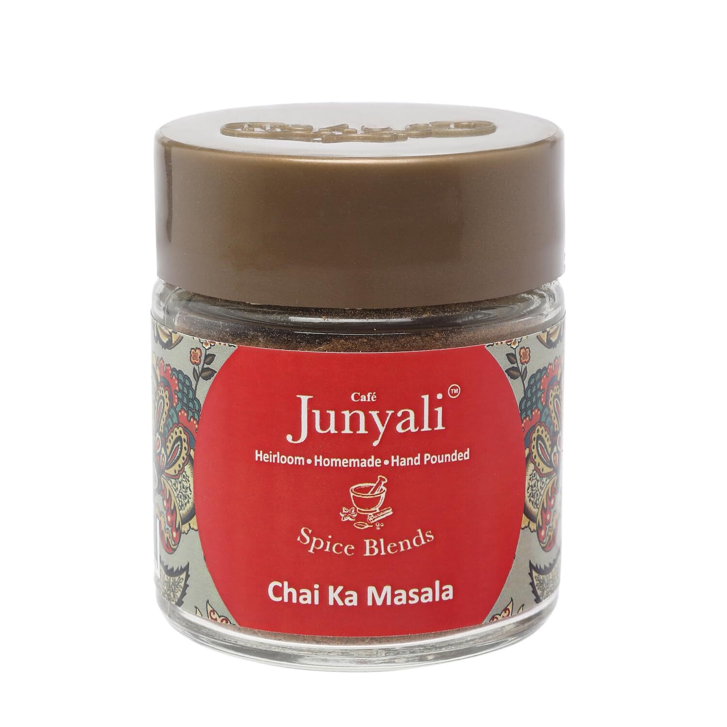 Cafe Junyali Chai Ka Masala Spice Blend - (50g) Spice Mix for Refreshing Tea Heirloom, Homemade & Handpounded Indian Masala Chai Blend