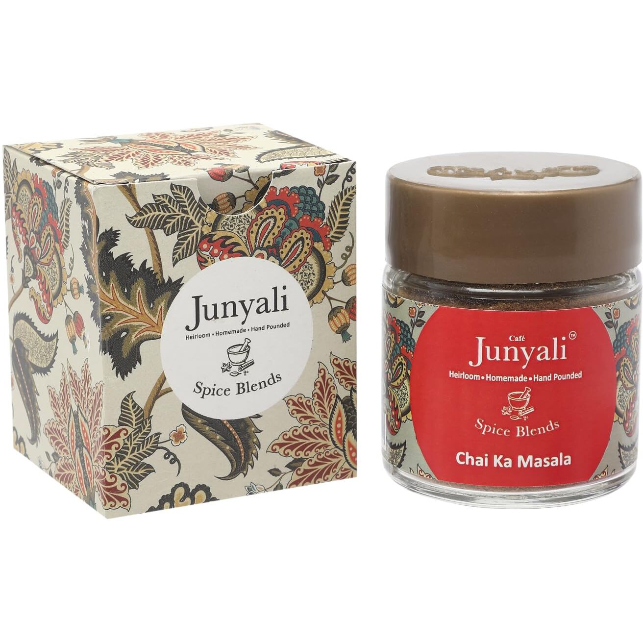 Cafe Junyali Chai Ka Masala Spice Blend - (50g) Spice Mix for Refreshing Tea Heirloom, Homemade & Handpounded Indian Masala Chai Blend