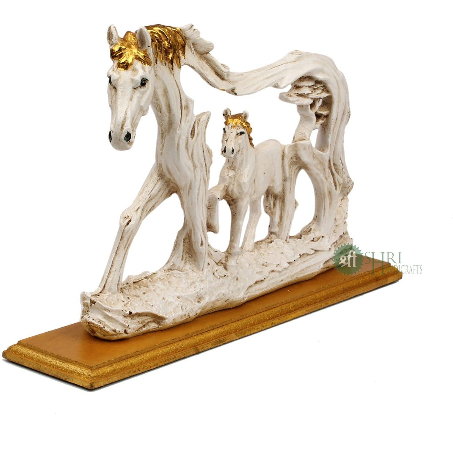 INDICAST 8" Handmade Vintage Horse Statue with Baby Horse Antique Finish Animal Figurines Gifts for Home Decoration, Living Room (Product Looks Like Antique & Dusty Finish)