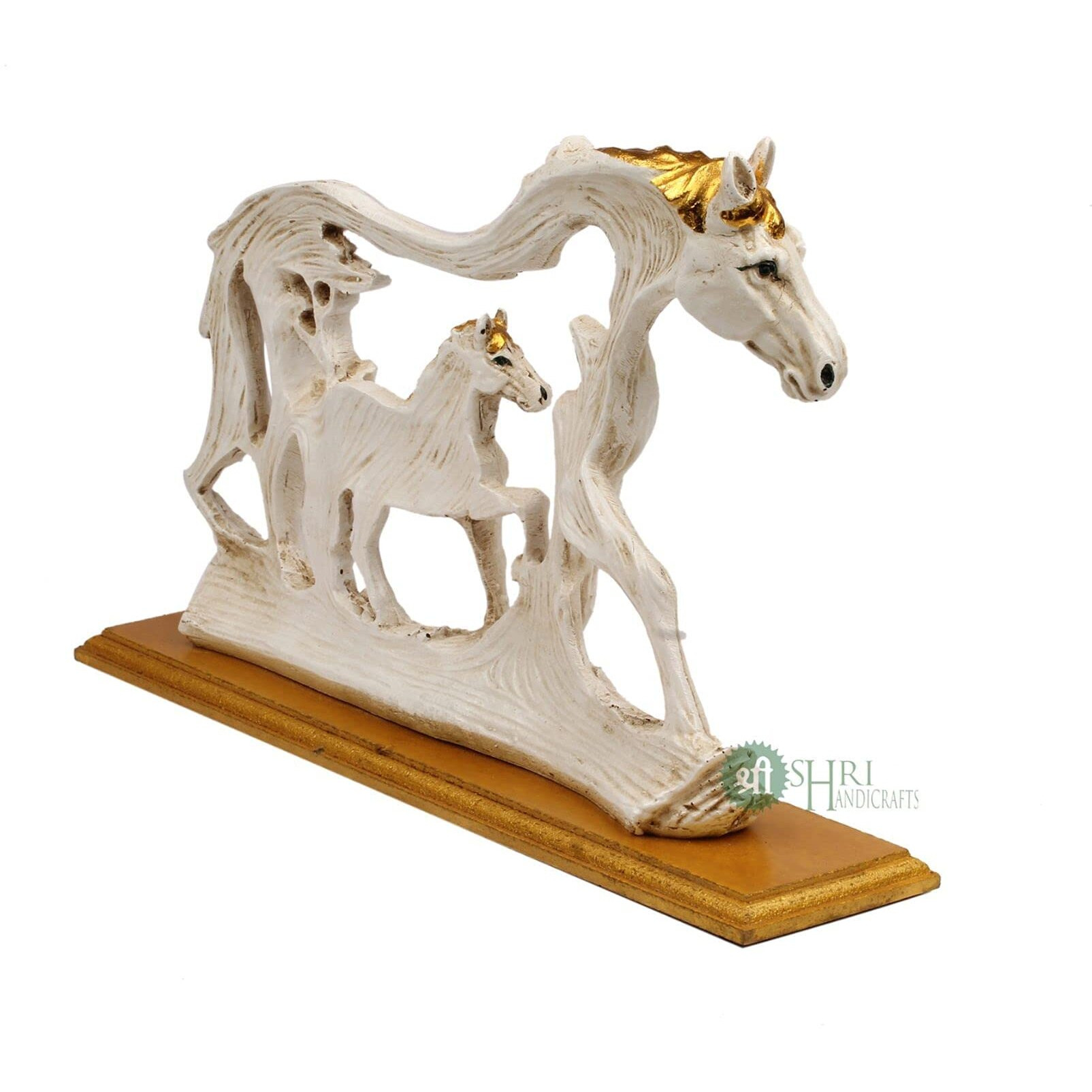 INDICAST 8" Handmade Vintage Horse Statue with Baby Horse Antique Finish Animal Figurines Gifts for Home Decoration, Living Room (Product Looks Like Antique & Dusty Finish)