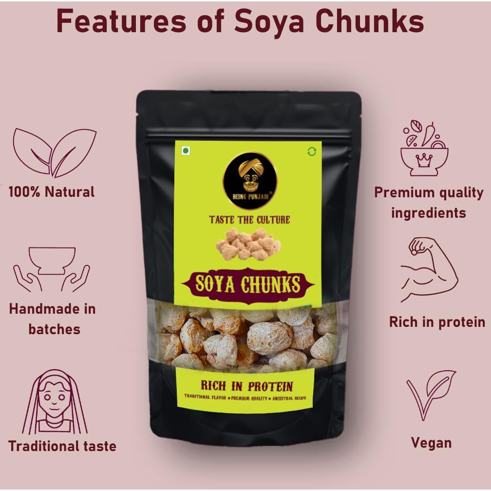 Being Punjabi Soya Chunks | 100% Natural | No Preservatives