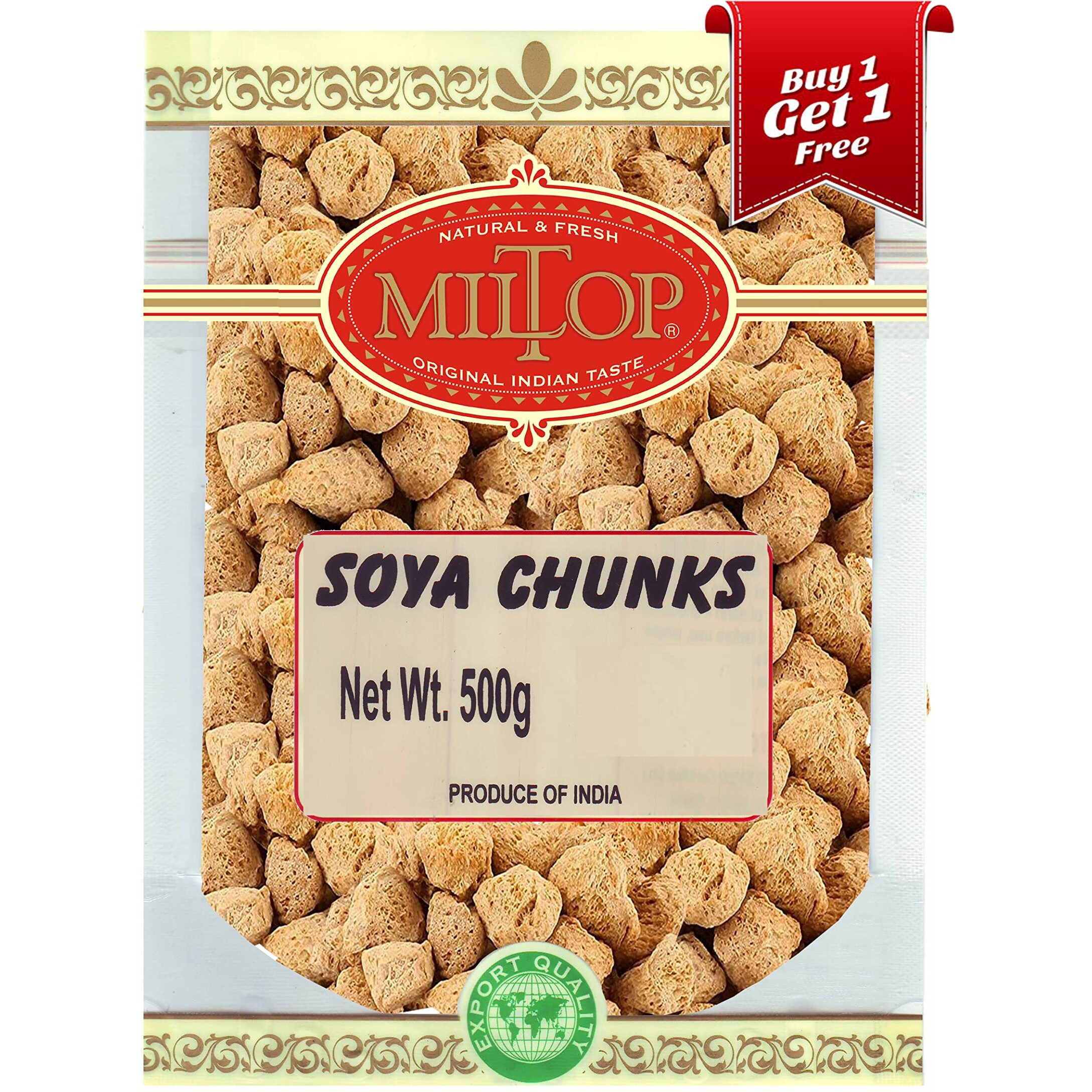 Miltop SOYA Chunks SOYA Wadi, 500gm (Buy 1 Get 1)