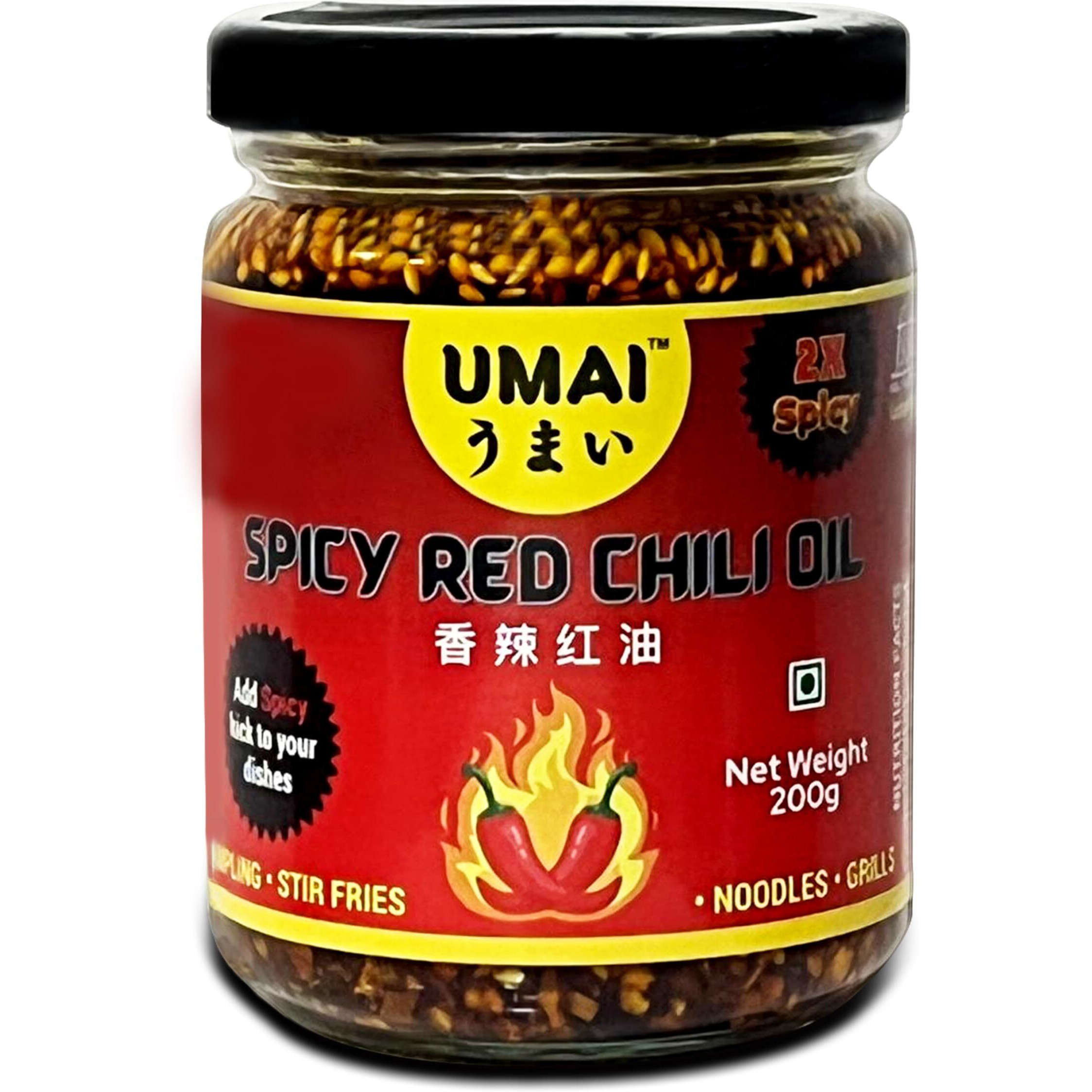 UMAI Spicy Red Chilli Oil (Spicy Chilli Crisp) 200g| Authentically Chinese Condiment| Chillis from Sichuan Region