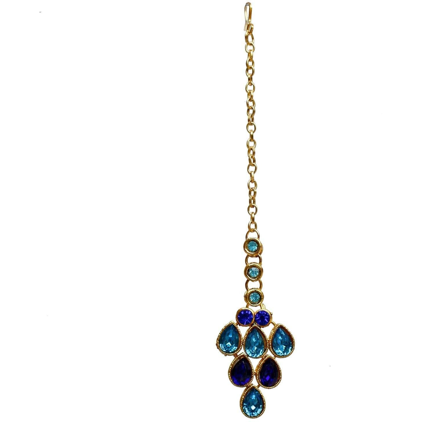 Lucky Jewellery Elegant Feroji Blue Color Stone Necklace Set for Girls & Women (825-L1SS-837-FB)