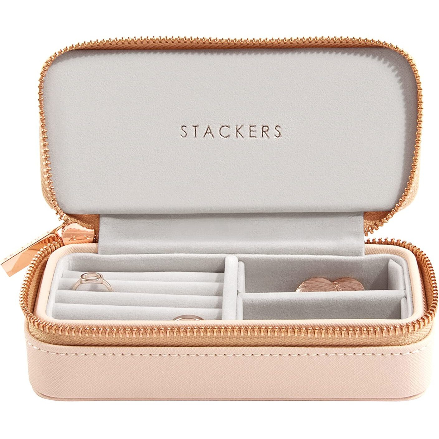 Stackers Travel Jewellery Pouch Medium | Jewellery Box Organizer for Women and Girls - Blush Pink