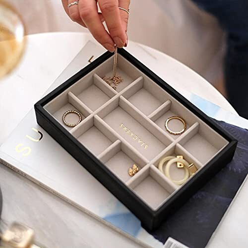 Stackers Black Mini Jewellery Box Lid