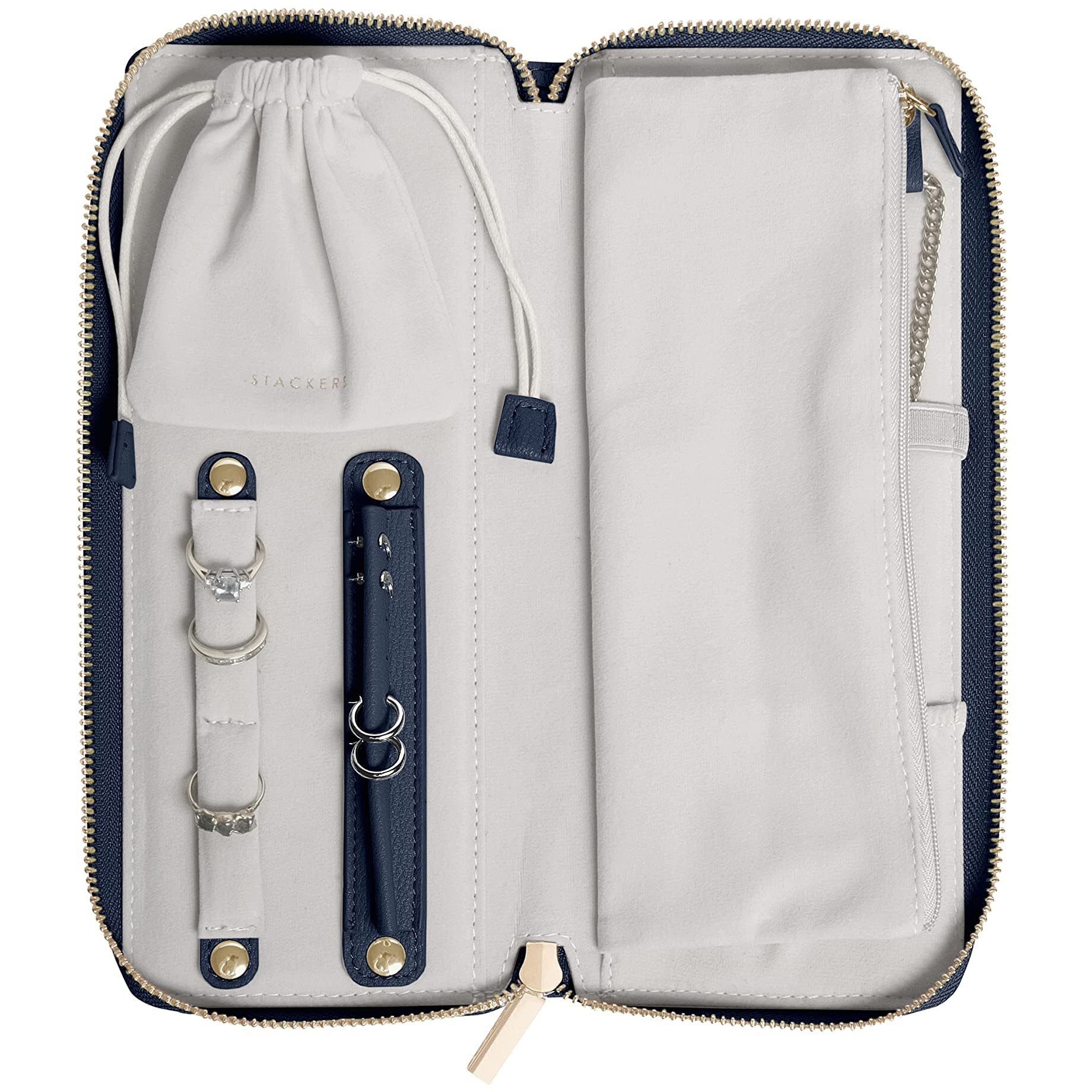 Stackers Navy Pebble Jewellery Roll