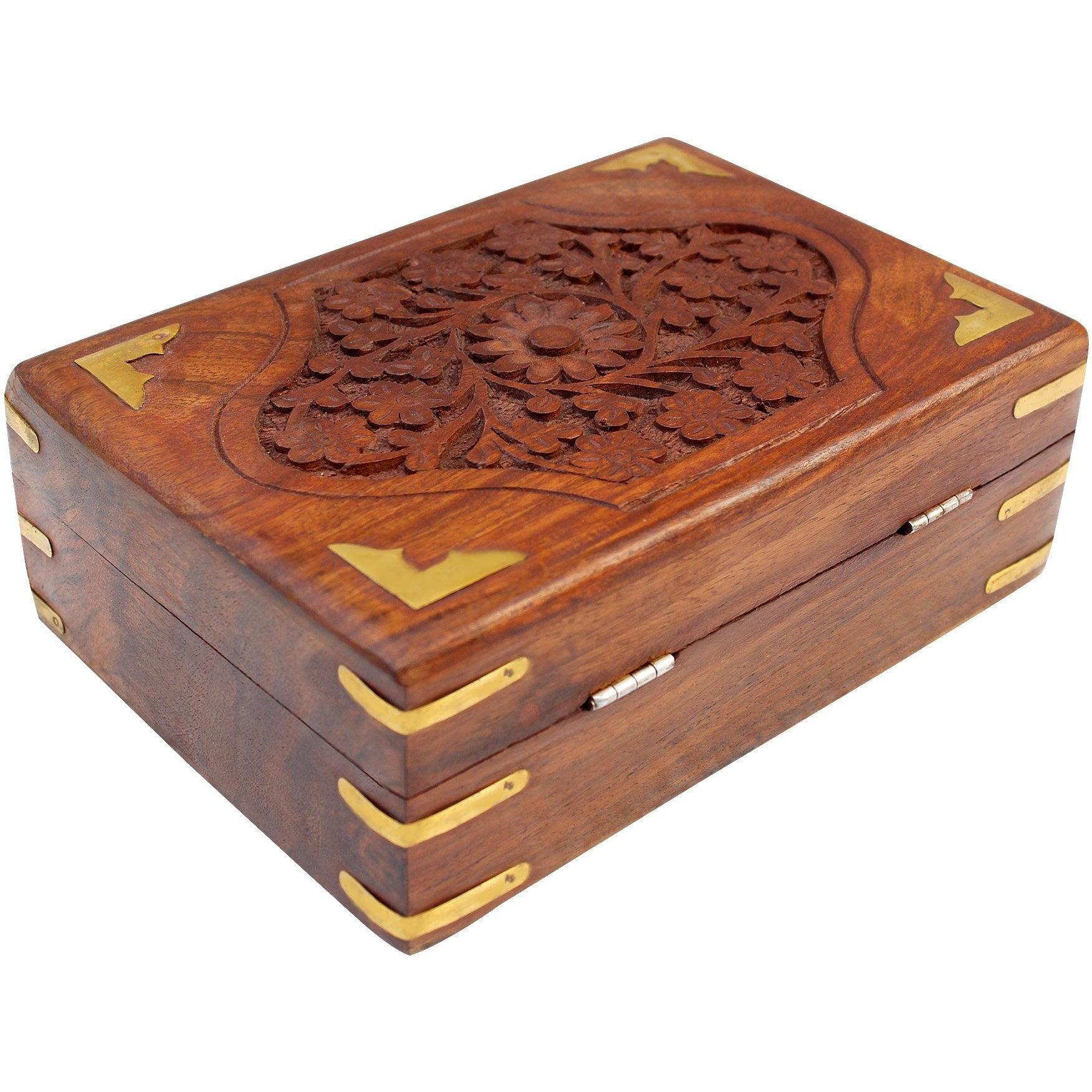 ITOS365 Handmade Wooden Jewellery Box for Women Jewel Organizer Hand Carved Carvings Gift Items