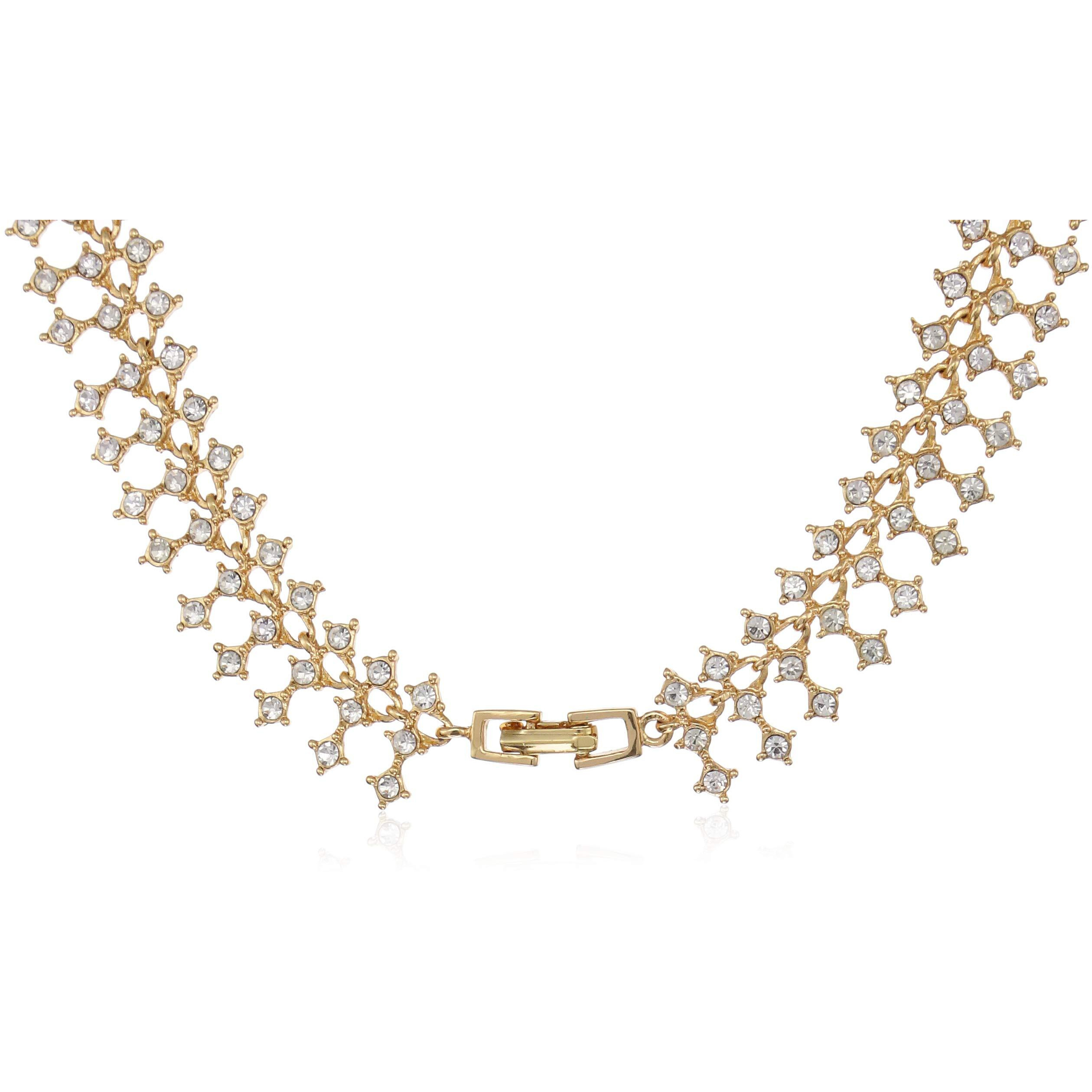 Estele 24 Kt Gold Plated Close set CZ Necklace Set for Women