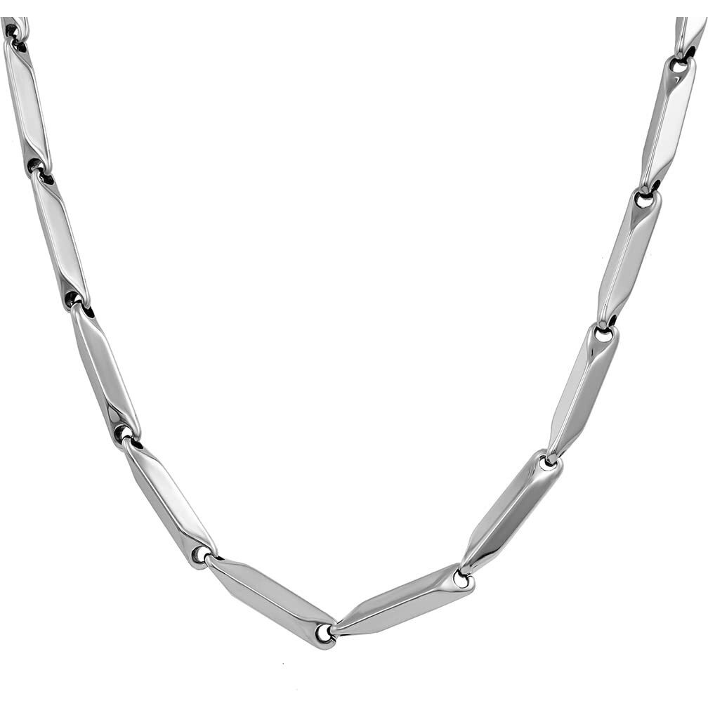 Nakabh Anti-Tarnish Stainless Steel Rice Chain for Men and Boys (Silver)