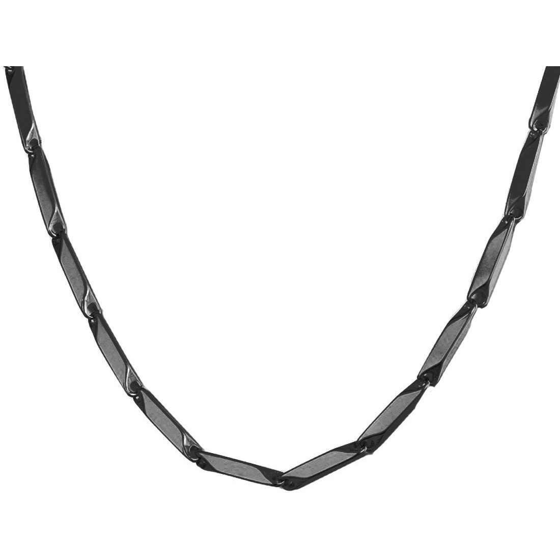 Nakabh Stainless Steel Rice Chain for Men and Boys (Black)