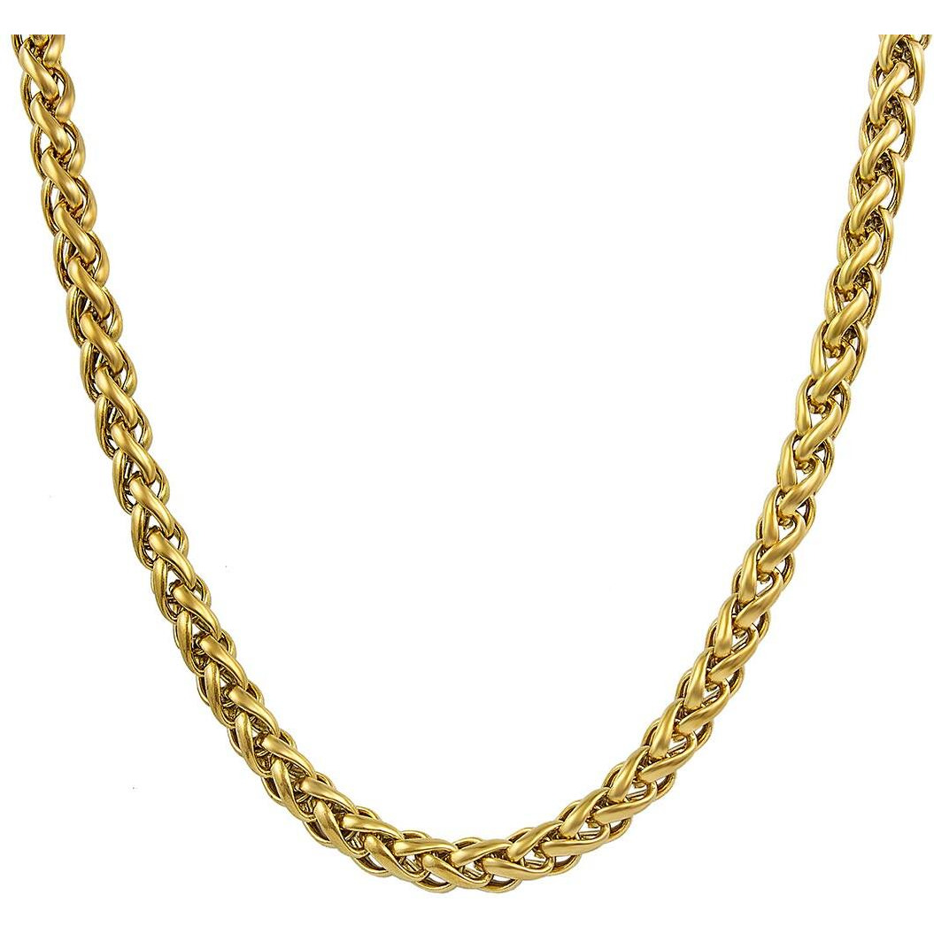 Nakabh Stainless Steel Elegant Statement Necklace Chain for Boys and Men (Combo Black Gold)